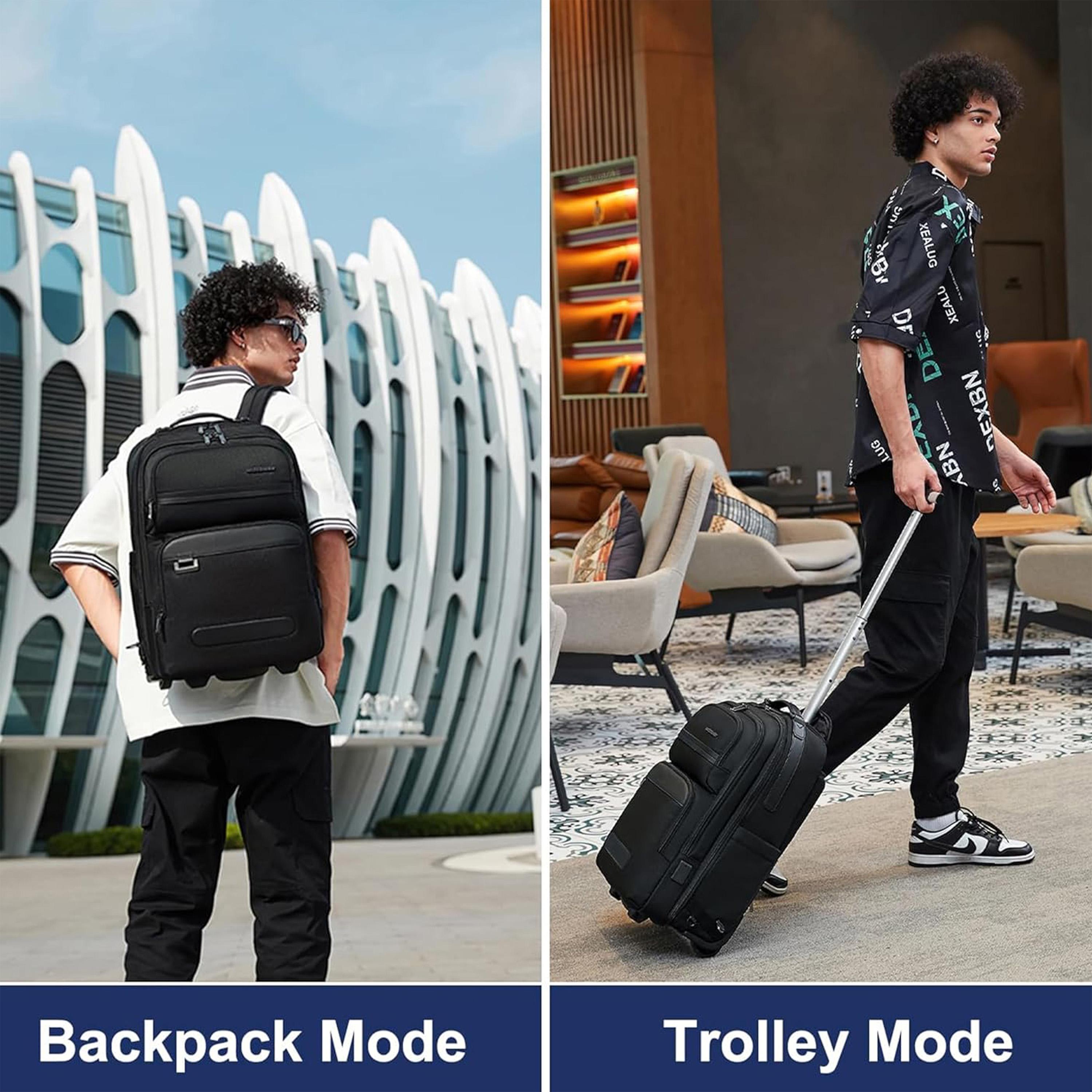 Arctic Hunter 30 L | 19.5 Inches Trolley Bag Polyester with Water Resistant | LG000656-1_Black-travel-luggagesandbags-backpacks-image-7