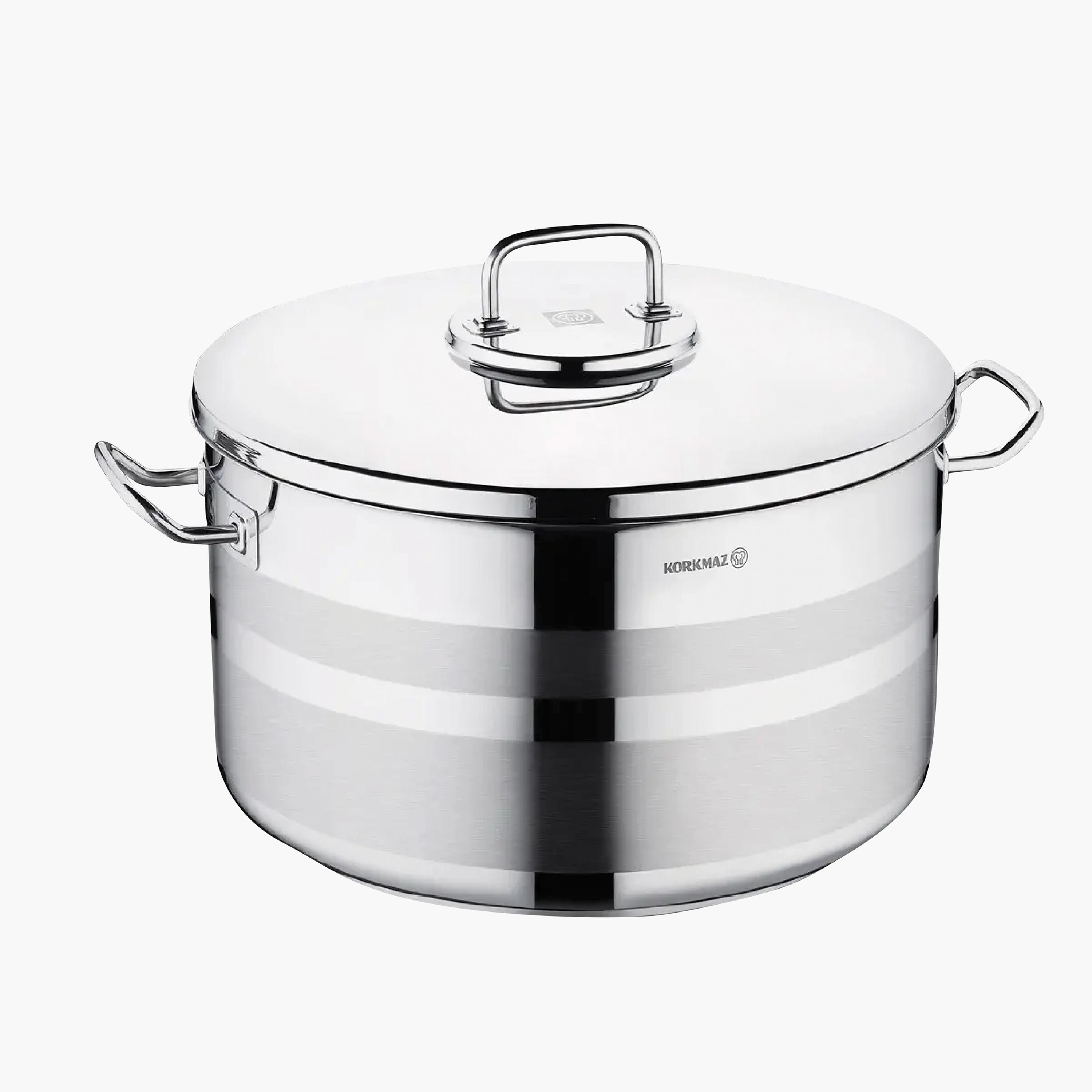 قدر طهي حث ستانلس ستيل تركي بغطاء من كوركماز أسترا - 31 لتر-household-kitchen-cookware-potsandpans-image-2