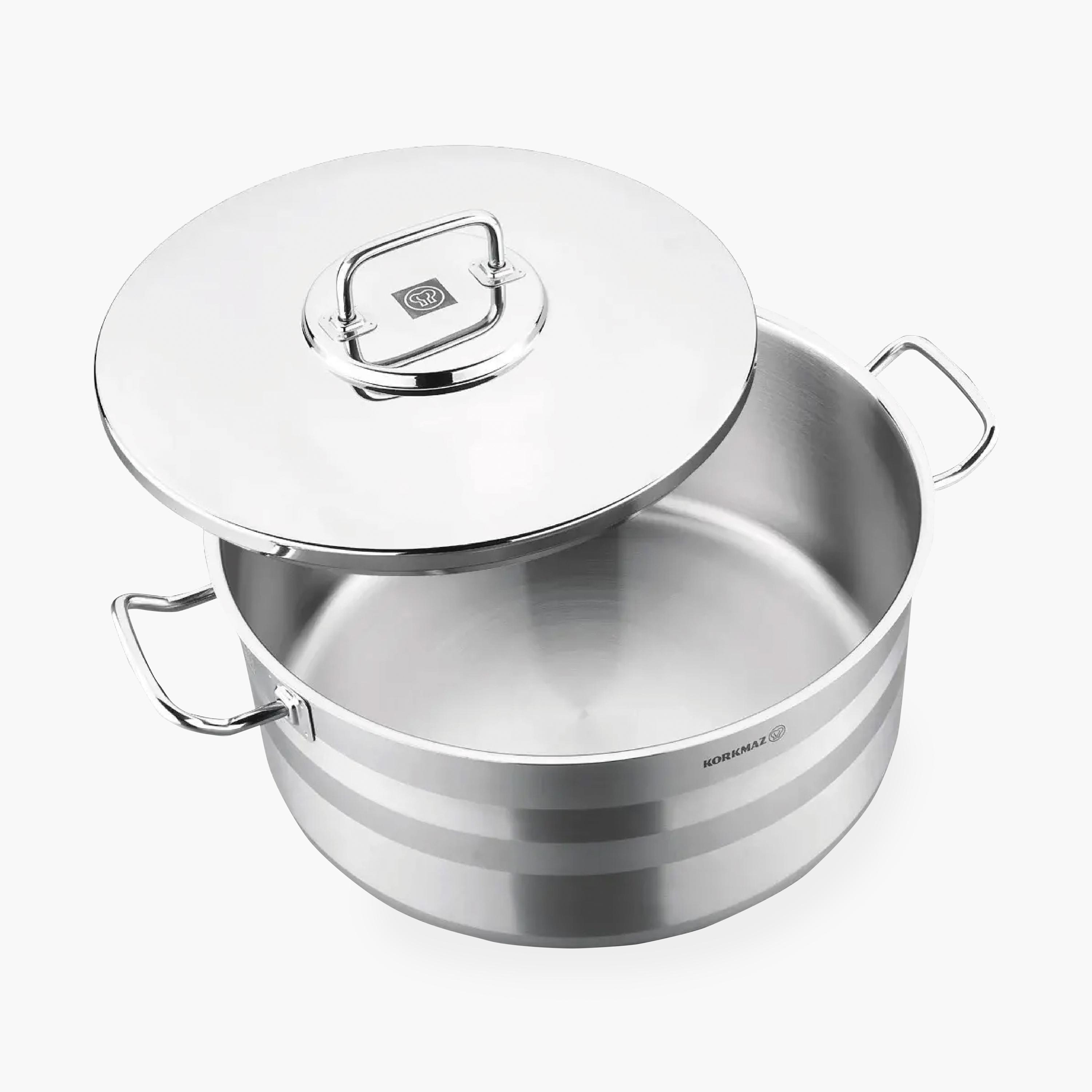 قدر طهي حث ستانلس ستيل تركي بغطاء من كوركماز أسترا - 31 لتر-household-kitchen-cookware-potsandpans-image-4