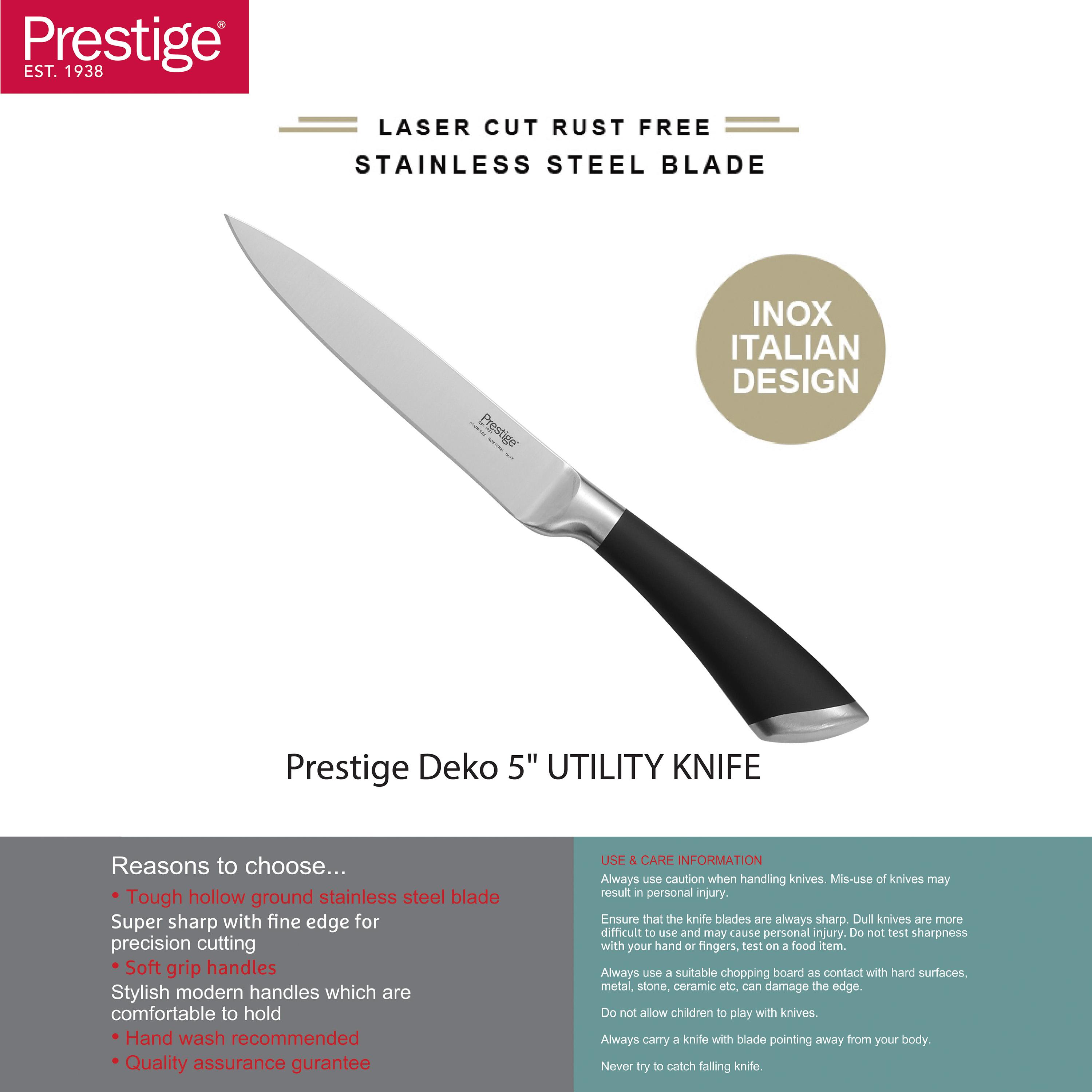 Deko Stainless Steel Blade Utility Knife - 5 inches-household-kitchen-kitchentoolsandutensils-knives-image-2