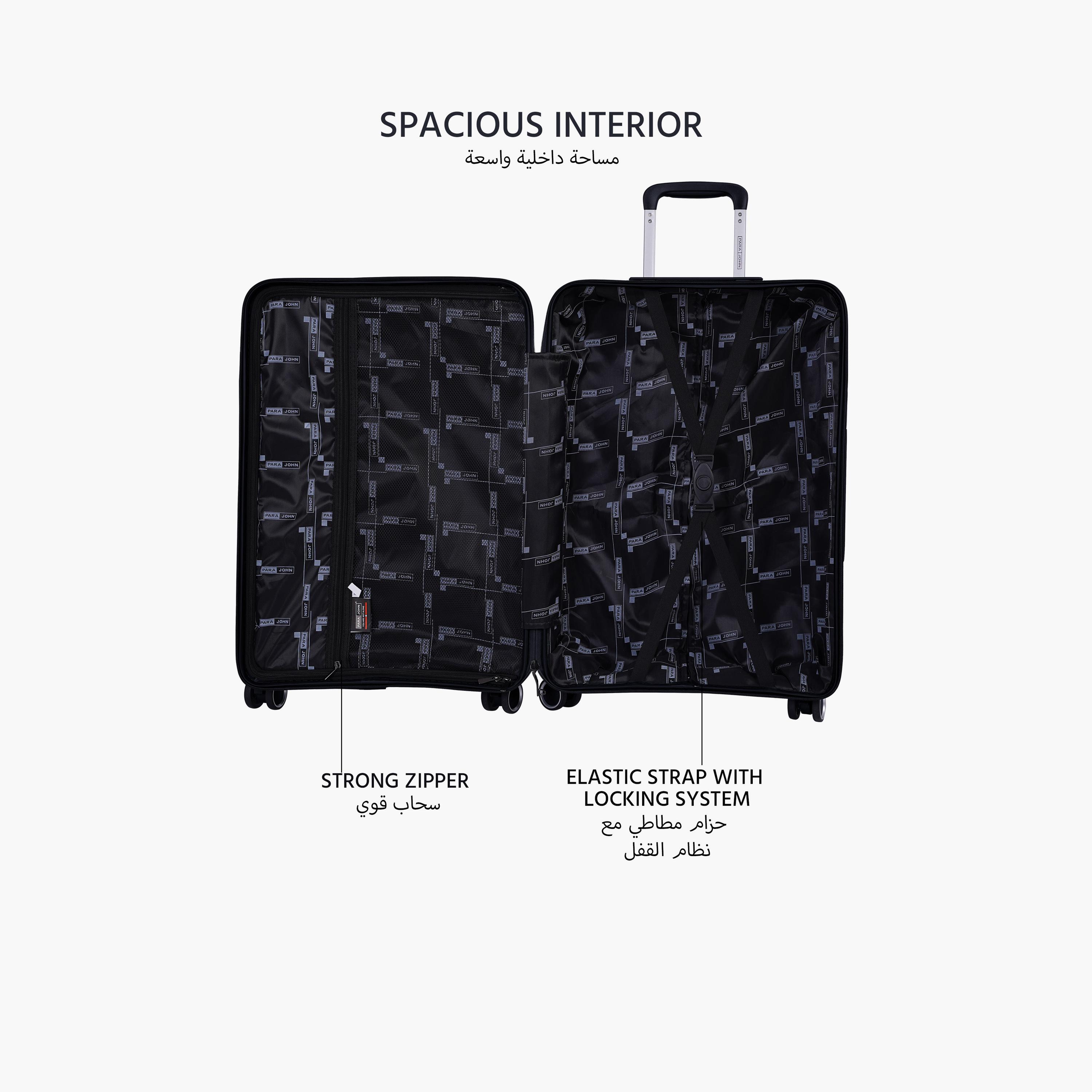 Para John Set of 3 Polypropylene Hard Sided 4-Wheeler Spinner Trolley Bag with TSA Lock-travel-luggagesandbags-luggage-image-5