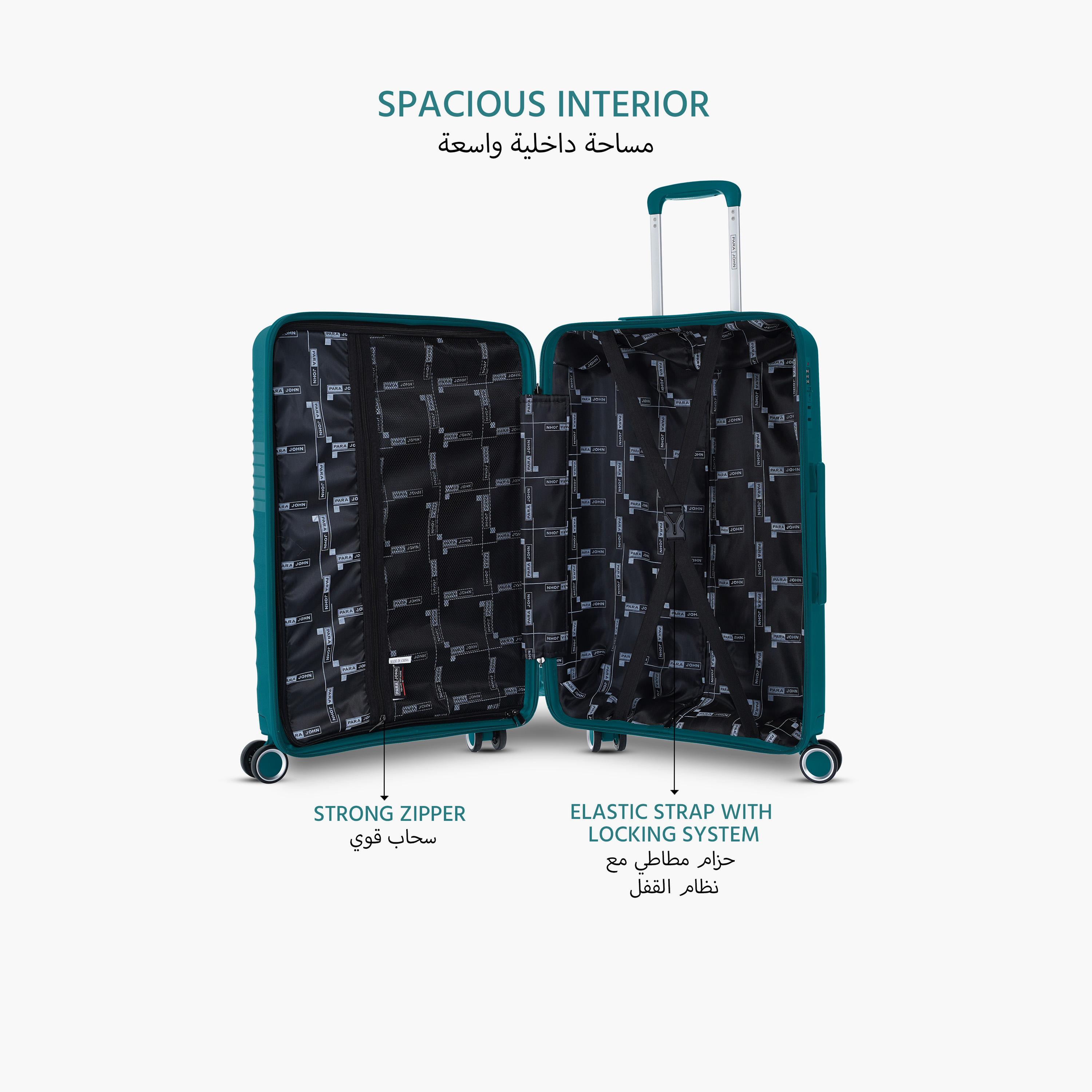 Para John Set of 3 Polypropylene Hard Sided 4-Wheeler Spinner Trolley Bag with TSA Lock-travel-luggagesandbags-luggage-image-5