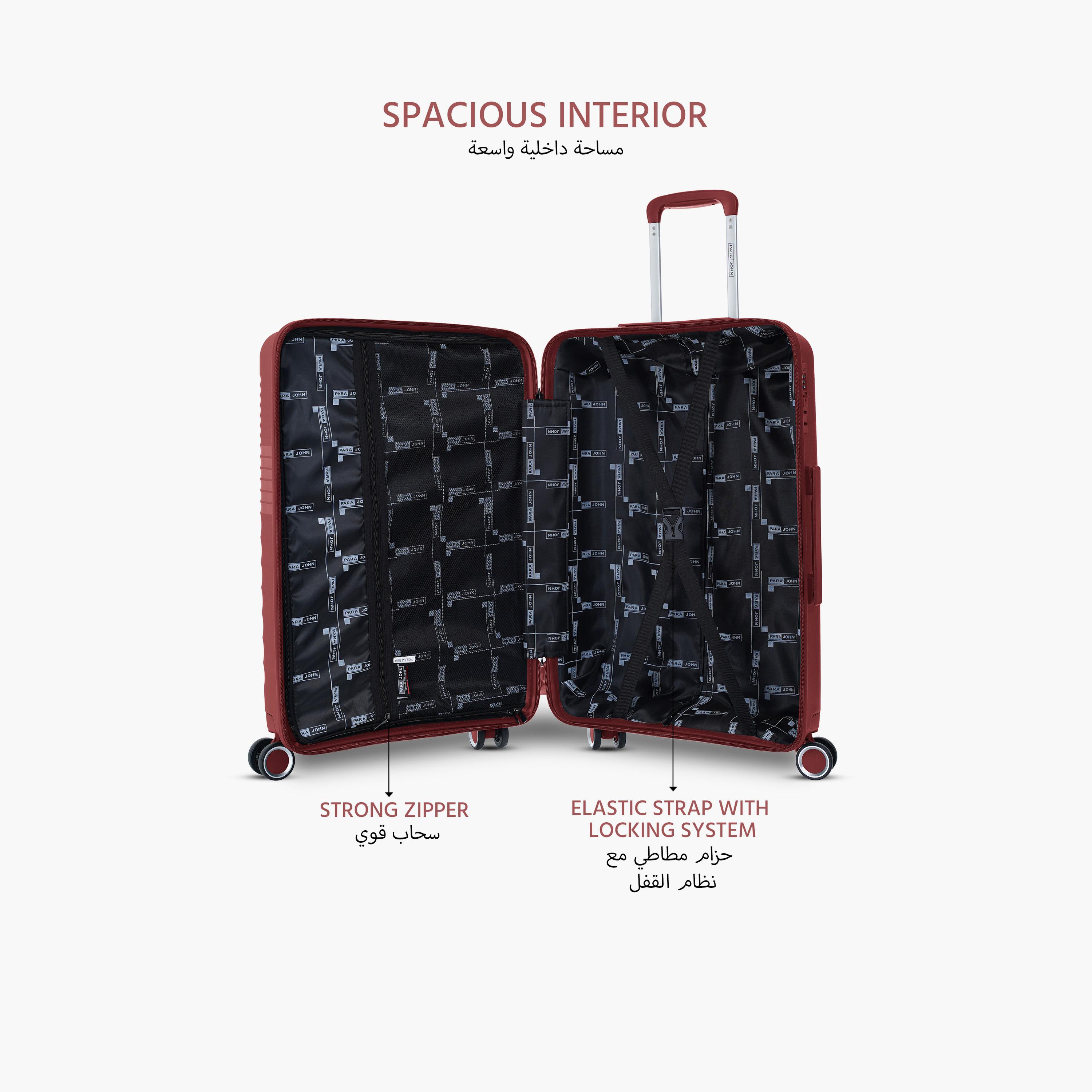 Para John Set of 3 Polypropylene Hard Sided 4-Wheeler Spinner Trolley Bag with TSA Lock-travel-luggagesandbags-luggage-image-5