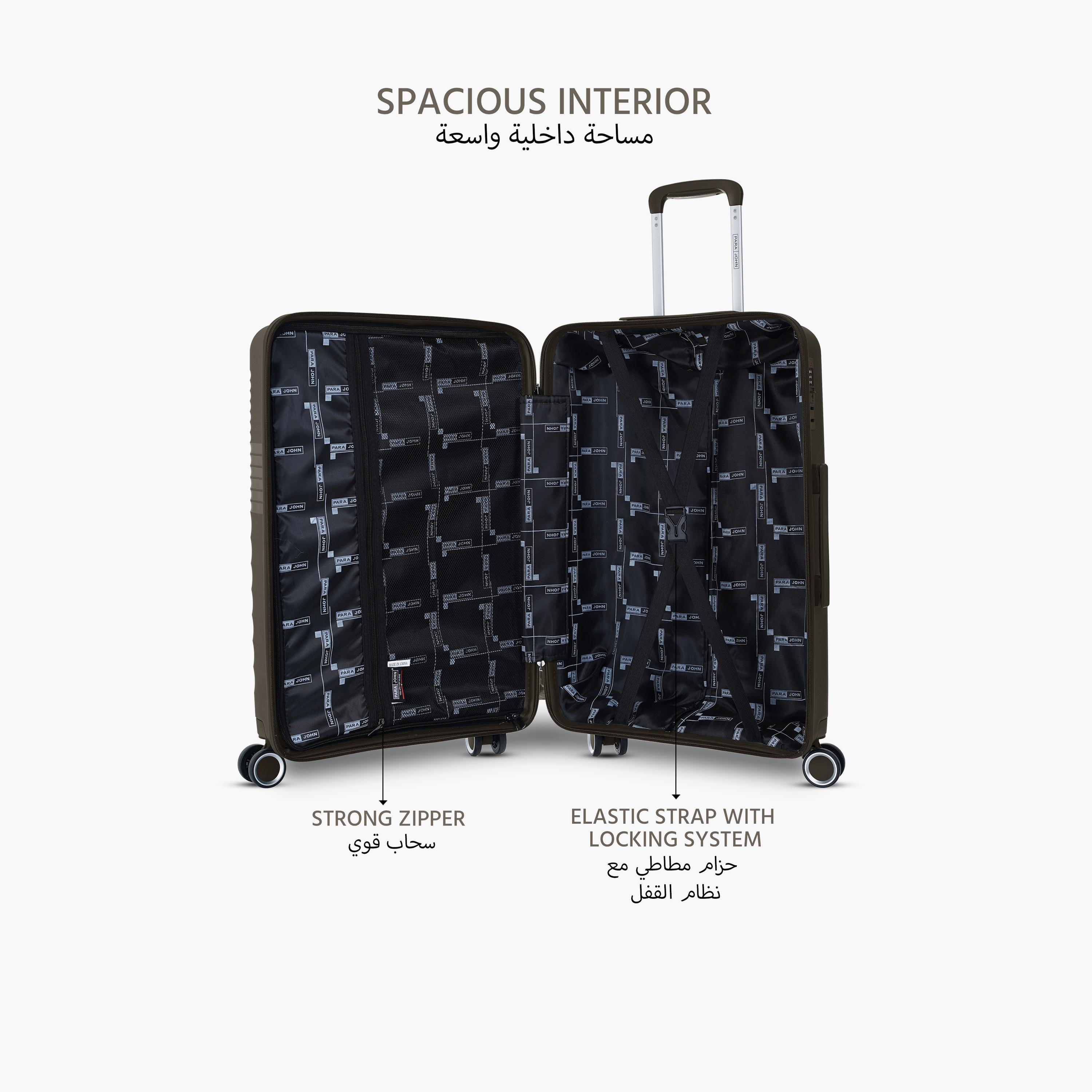Para John Set of 3 Polypropylene Hard Sided 4-Wheeler Spinner Trolley Bag with TSA Lock-travel-luggagesandbags-luggage-image-5