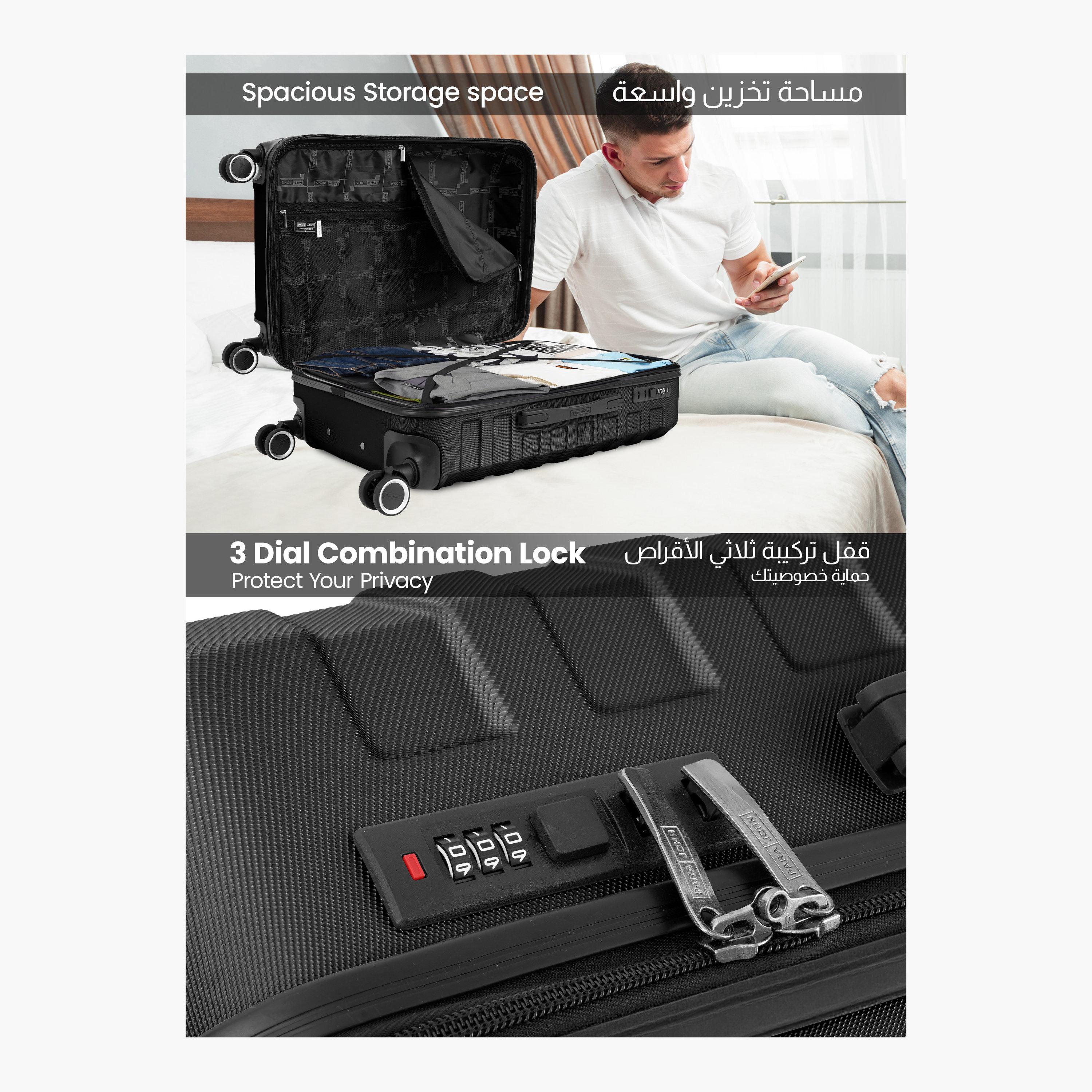 Para John Set of 3 Polycarbonate with ABS Hard Sided 4-Wheeler Spinner Trolley Bag with Dial Combination Lock-travel-luggagesandbags-luggage-image-5