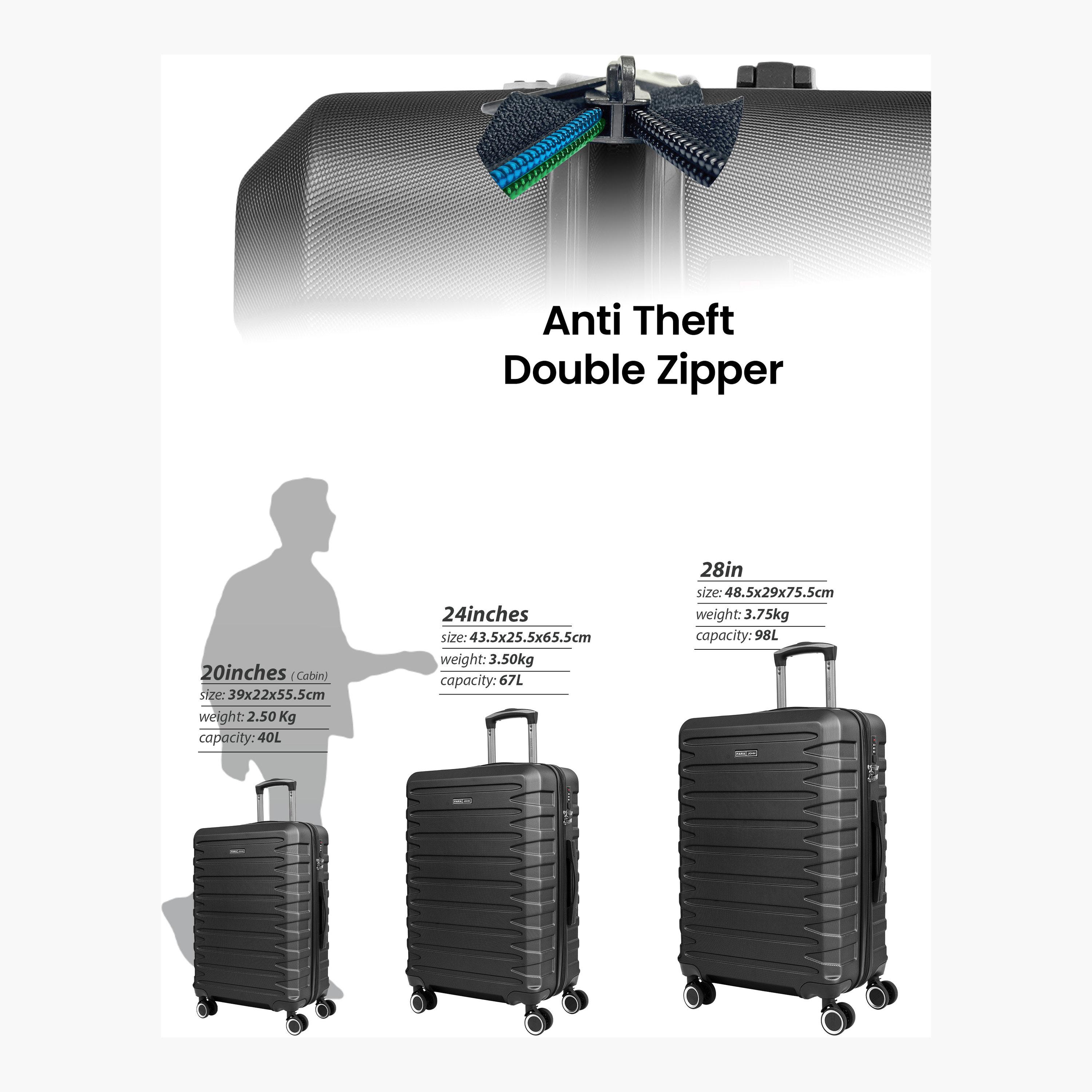 Para John Set of 3 Polycarbonate with ABS Hard Sided 4-Wheeler Spinner Trolley Bag with Dial Combination Lock-travel-luggagesandbags-luggage-image-6