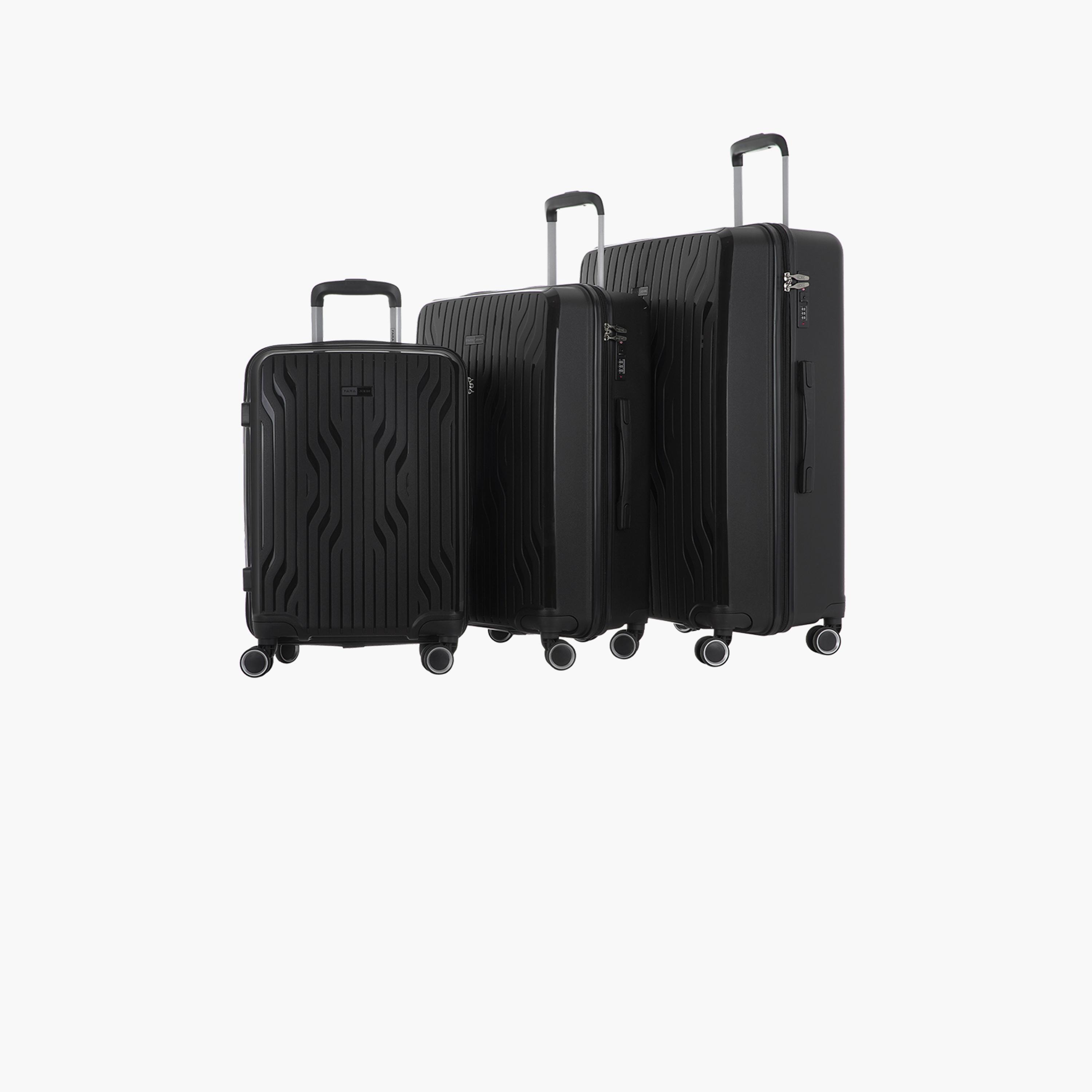Para John Set of 3 Polypropylene Hard Sided 4-Wheeler Spinner Trolley Bag with TSA Lock-travel-luggagesandbags-luggage-image-1