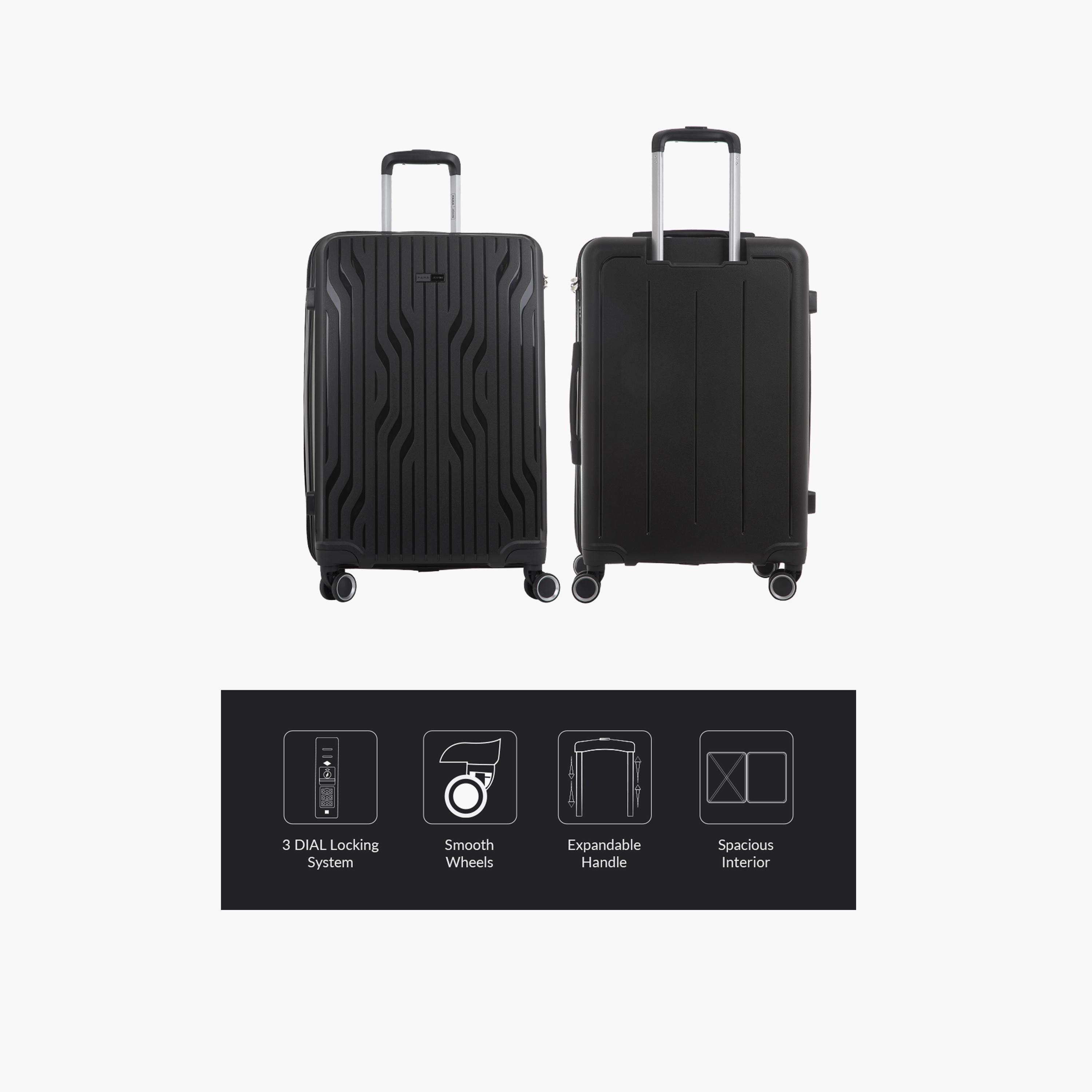 Para John Set of 3 Polypropylene Hard Sided 4-Wheeler Spinner Trolley Bag with TSA Lock-travel-luggagesandbags-luggage-image-3