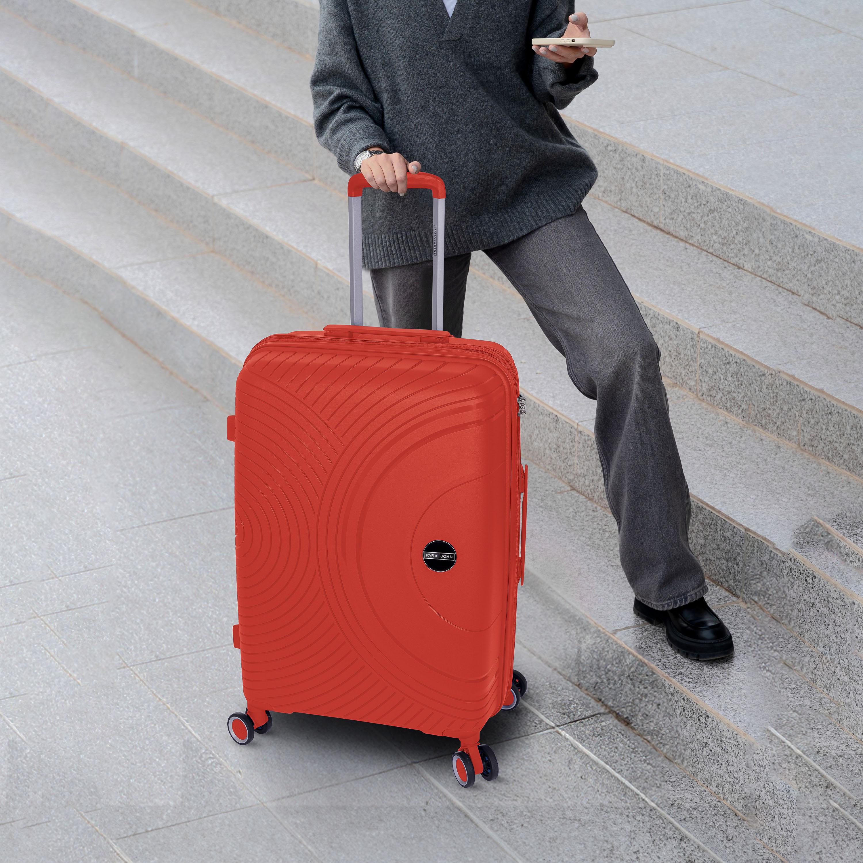 Para John Set of 3 Polypropylene Hard Sided 4-Wheeler Spinner Trolley Bag with TSA Lock-travel-luggagesandbags-luggage-image-7