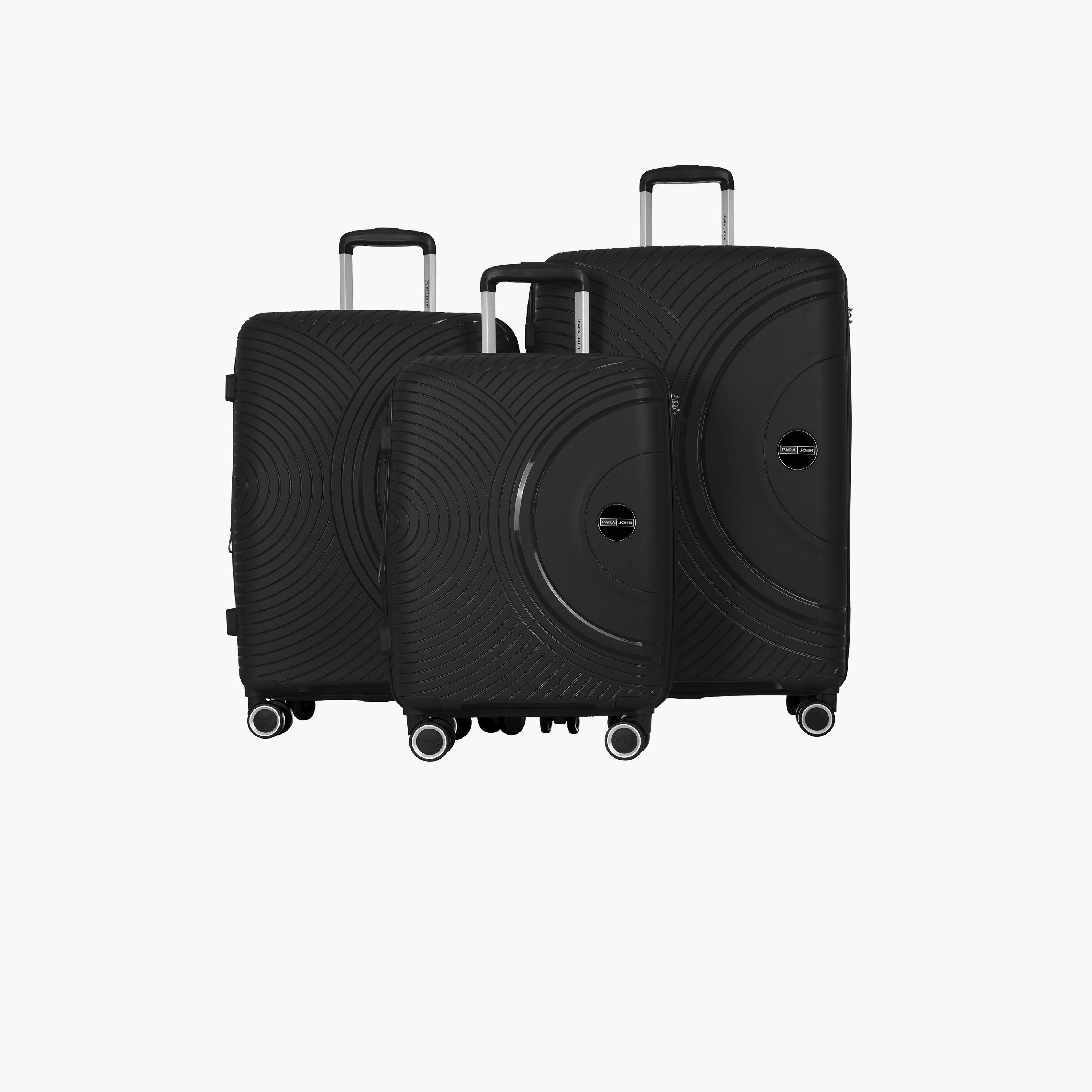 Para John Set of 3 Polypropylene Hard Sided 4-Wheeler Spinner Trolley Bag with TSA Lock-travel-luggagesandbags-luggage-image-9