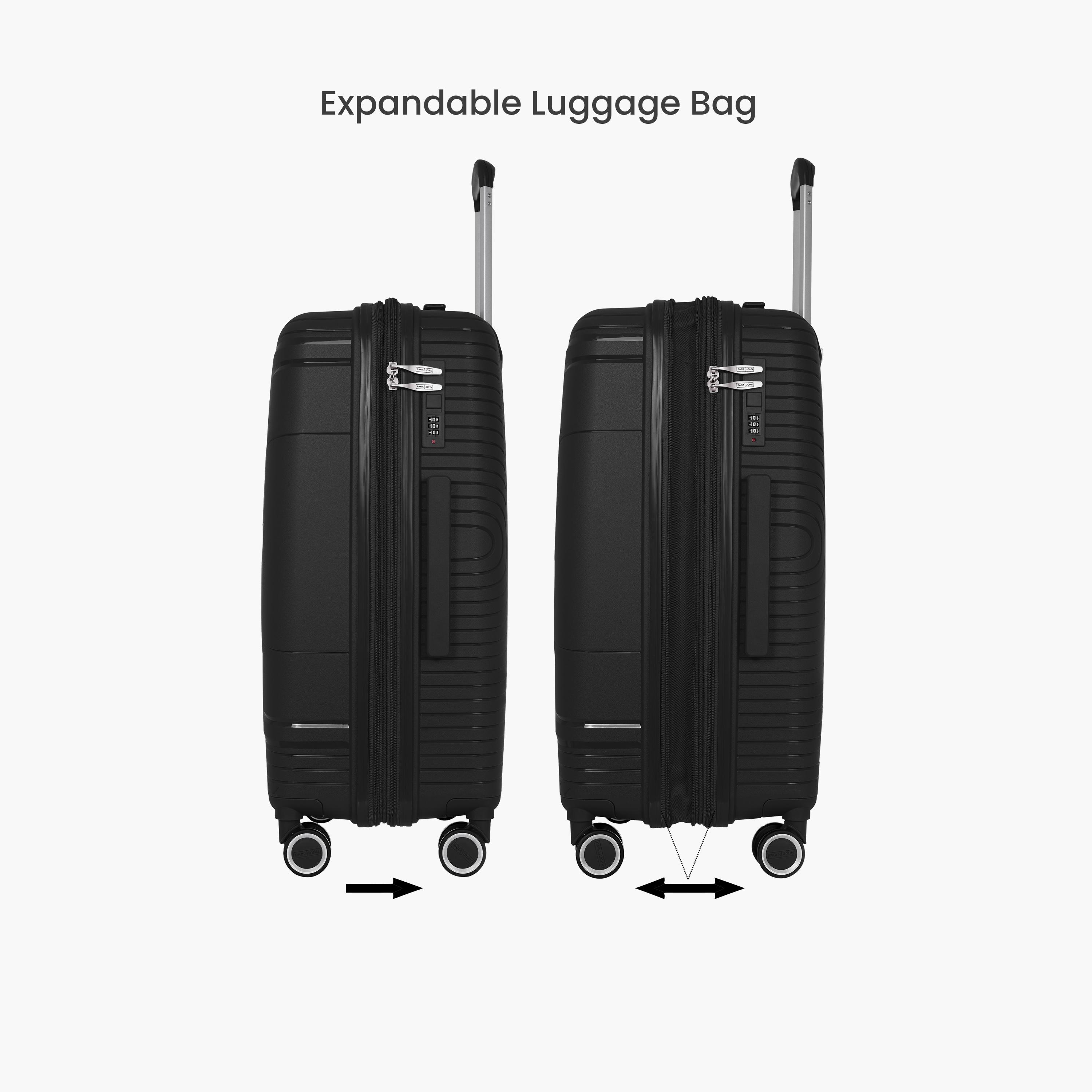 Para John Set of 3 Polypropylene Hard Sided 4-Wheeler Spinner Trolley Bag with TSA Lock-travel-luggagesandbags-luggage-image-14