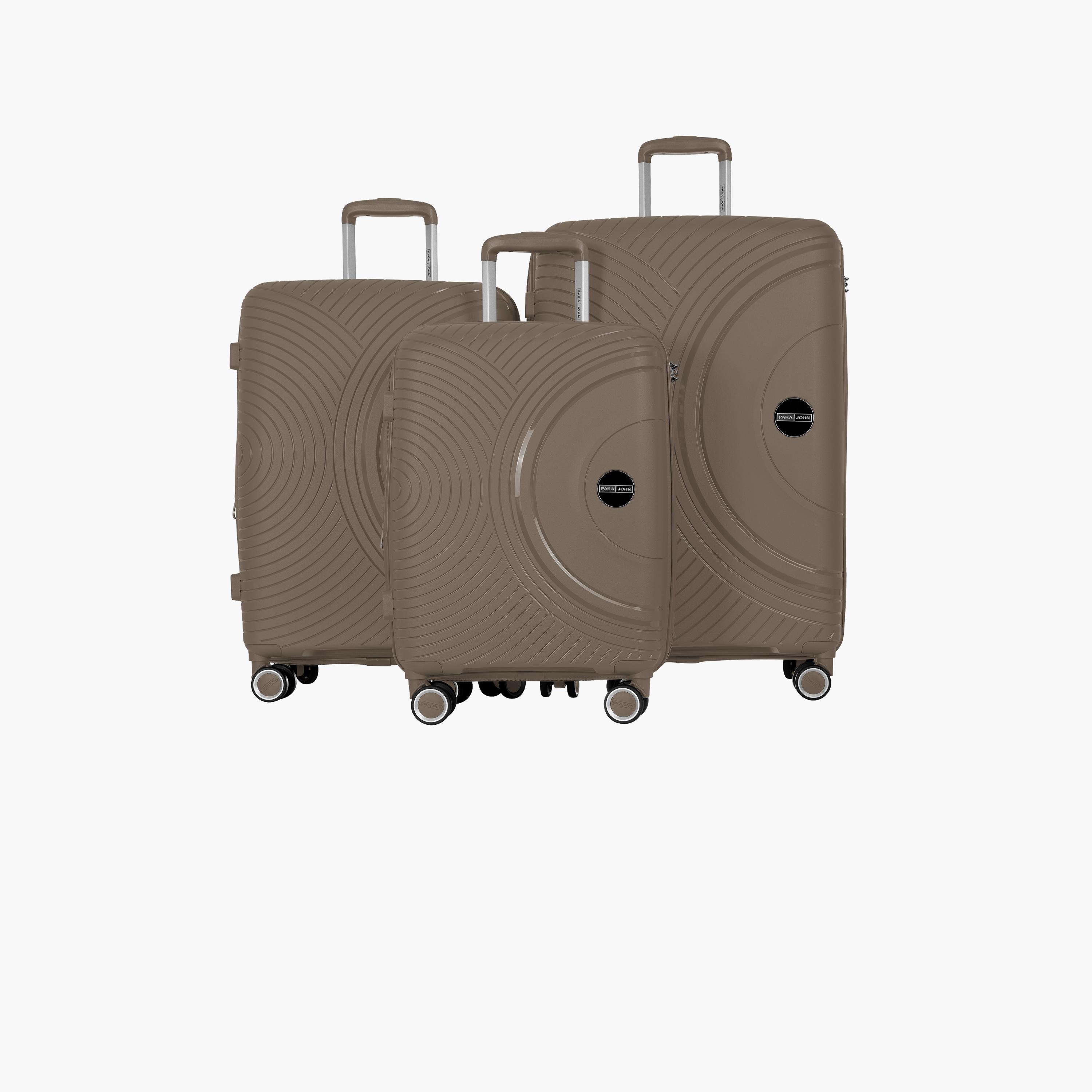 Para John Set of 3 Polypropylene Hard Sided 4-Wheeler Spinner Trolley Bag with TSA Lock-travel-luggagesandbags-luggage-image-17