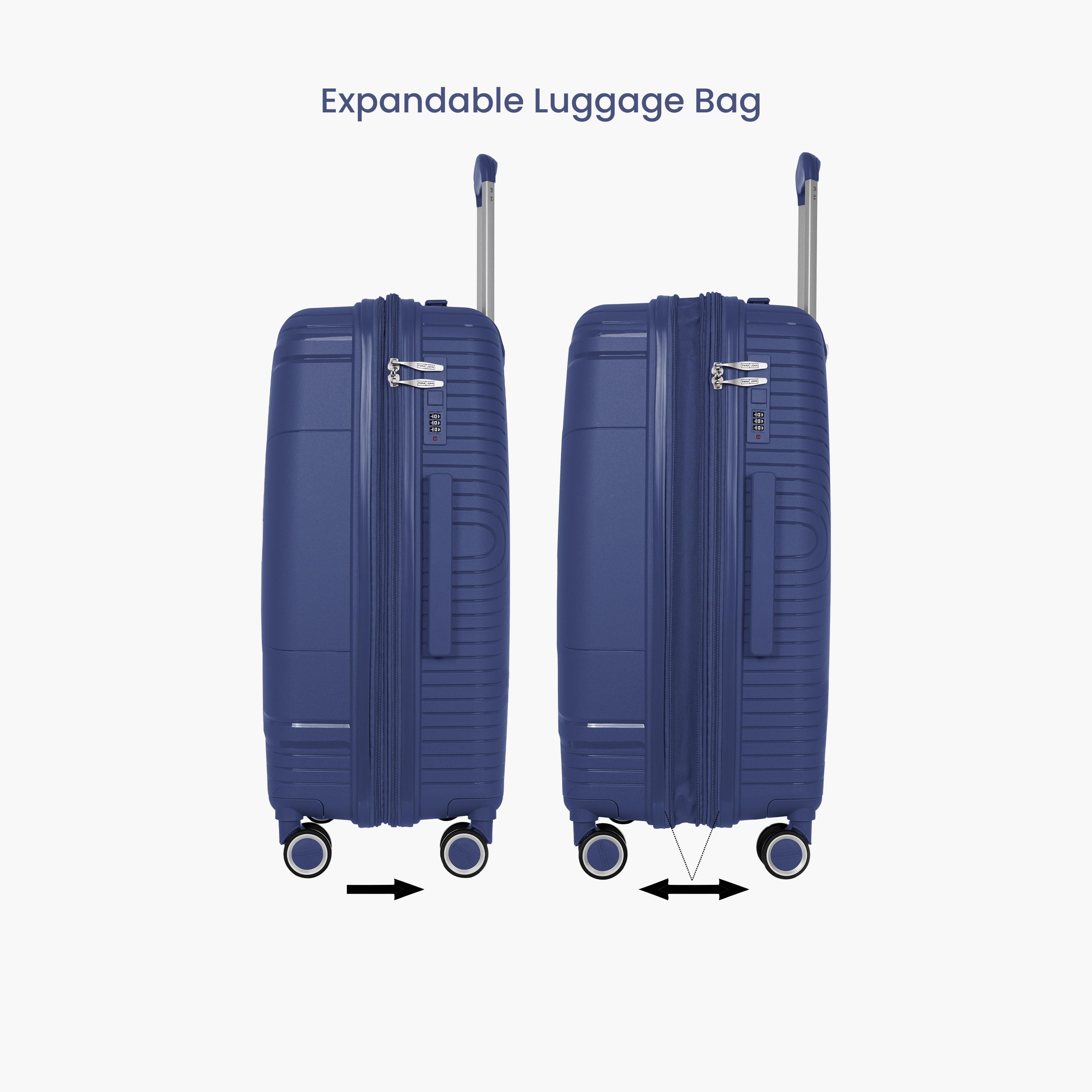 Para John Set of 3 Polypropylene Hard Sided 4-Wheeler Spinner Trolley Bag with TSA Lock-travel-luggagesandbags-luggage-image-35