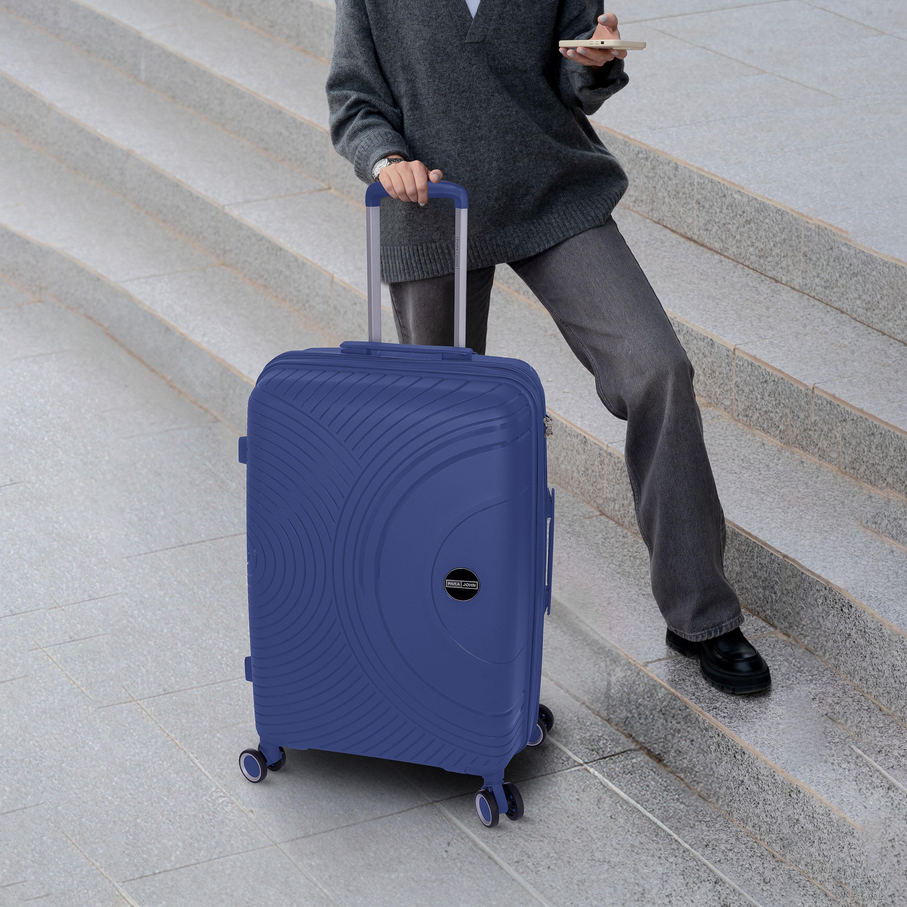 Para John Set of 3 Polypropylene Hard Sided 4-Wheeler Spinner Trolley Bag with TSA Lock-travel-luggagesandbags-luggage-image-36