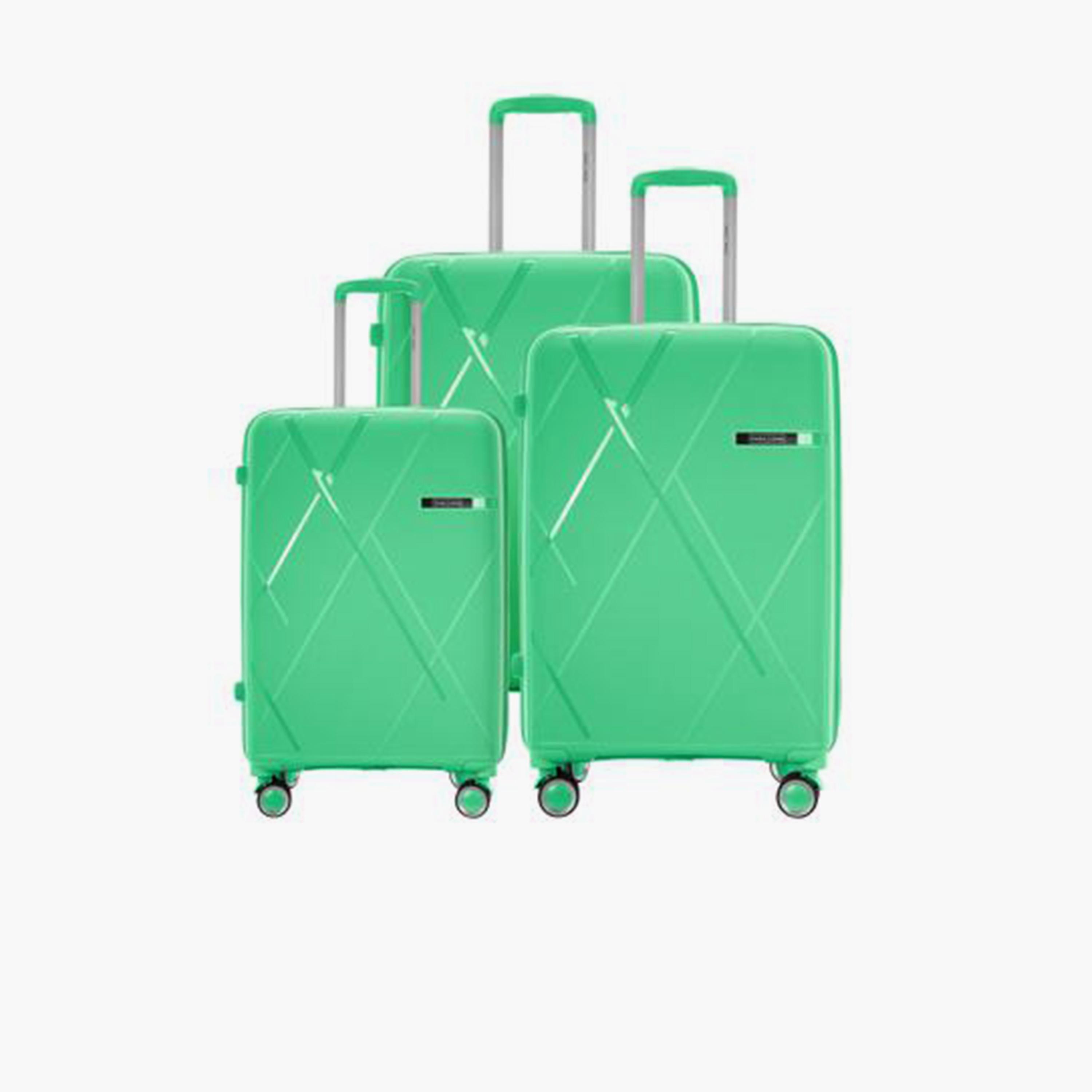 Para John Set of 3 Polypropylene Hard Sided 4-Wheeler Spinner Trolley Bag with Dial Combination Lock-travel-luggagesandbags-luggage-image-1