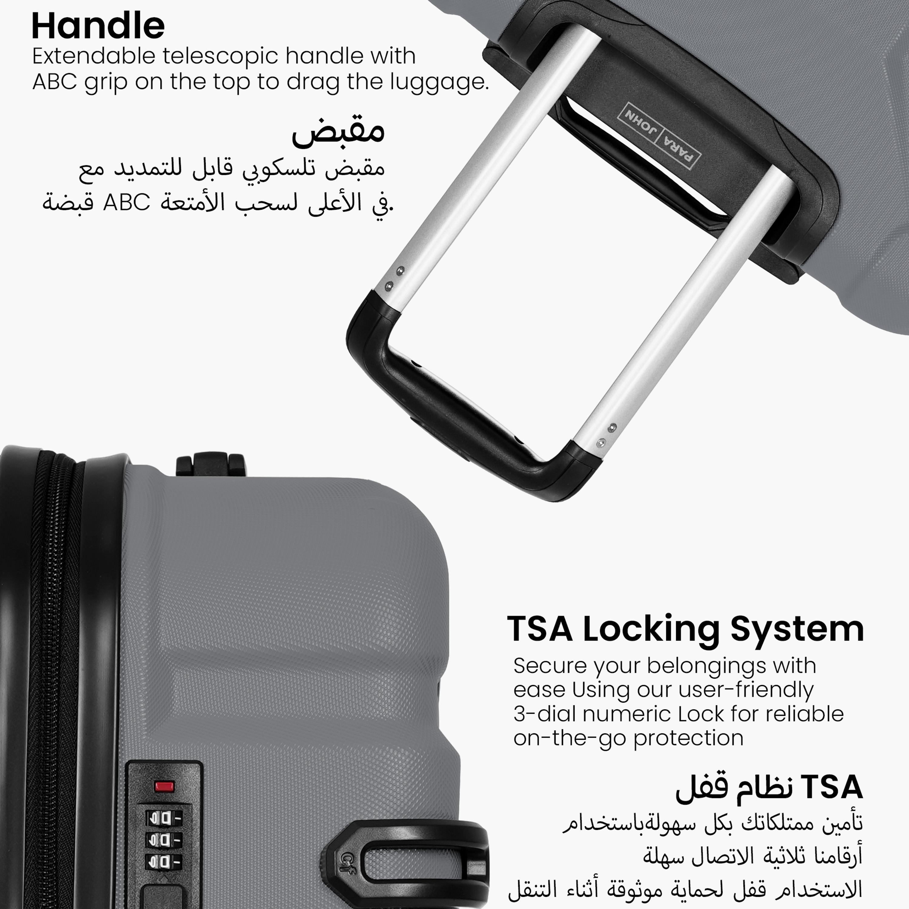 Para John Set of 3 ABS Hard Sided 4-Wheeler Spinner Trolley Bag with TSA Lock-travel-luggagesandbags-luggage-image-3