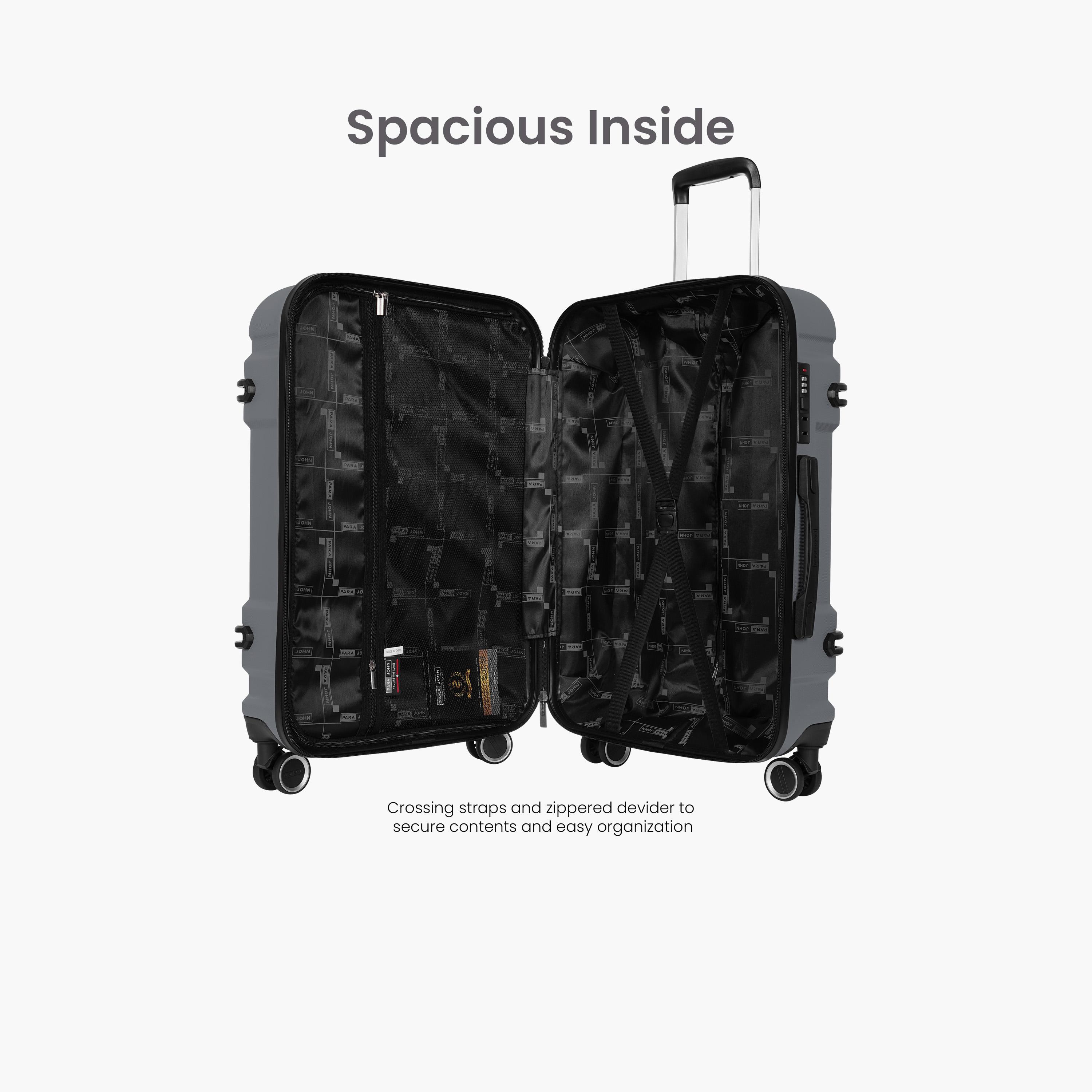 Para John Set of 3 ABS Hard Sided 4-Wheeler Spinner Trolley Bag with TSA Lock-travel-luggagesandbags-luggage-image-4
