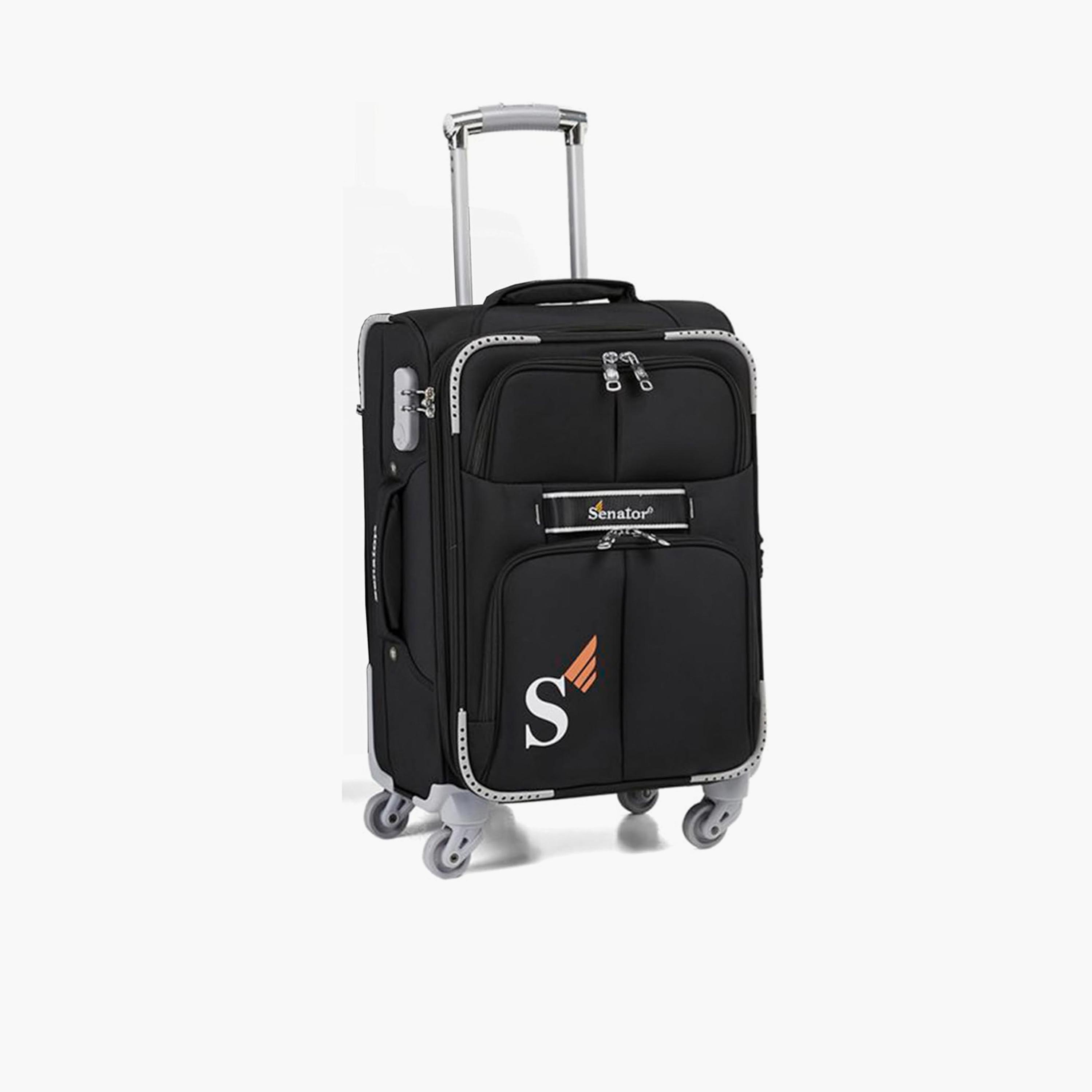 Senator 55 CM Small Cabin Nylon Soft Sided 4-Wheeler Spinner Trolley Bag with Built-in Combination lock | LL003-20-travel-luggagesandbags-luggage-image-1
