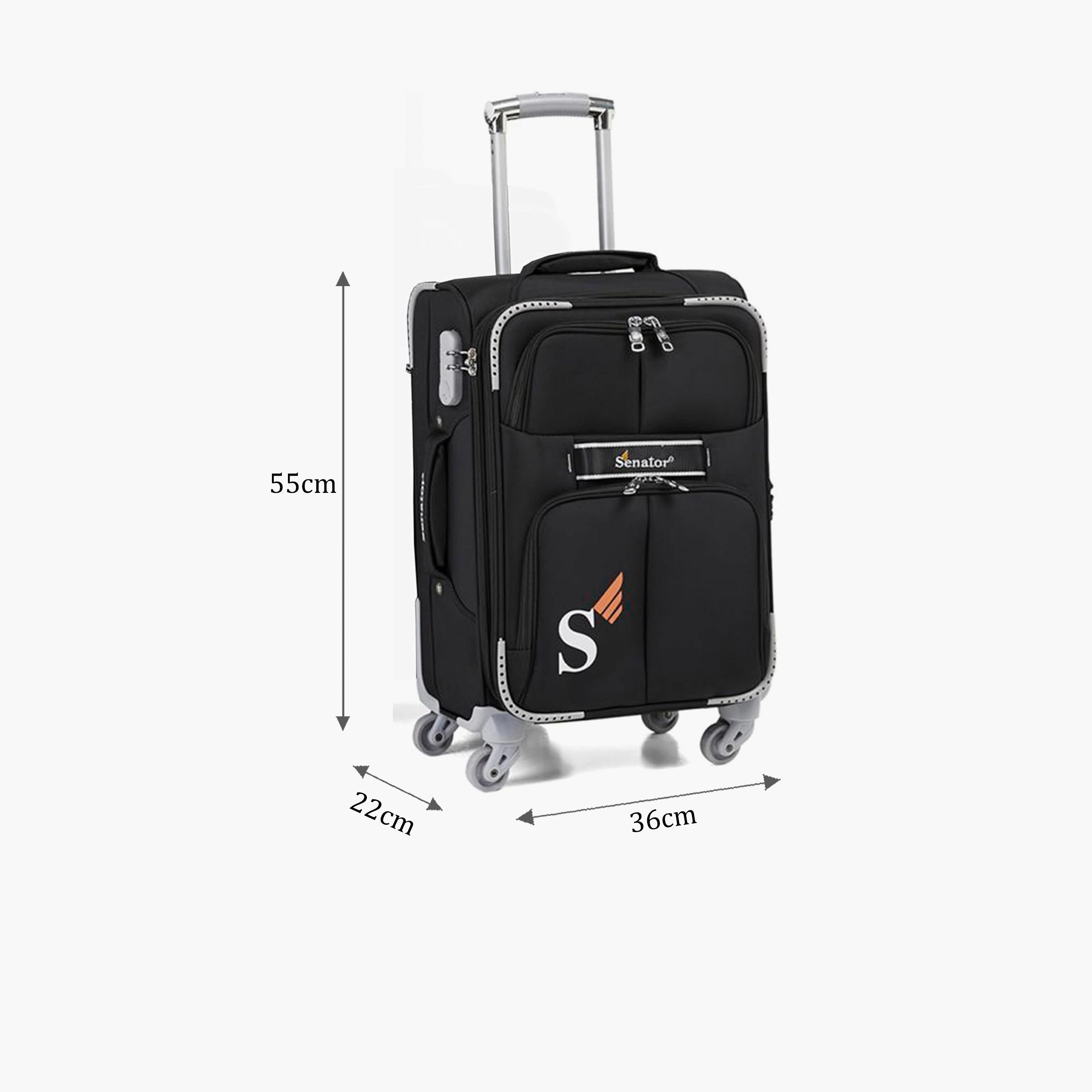 Senator 55 CM Small Cabin Nylon Soft Sided 4-Wheeler Spinner Trolley Bag with Built-in Combination lock | LL003-20-travel-luggagesandbags-luggage-image-2