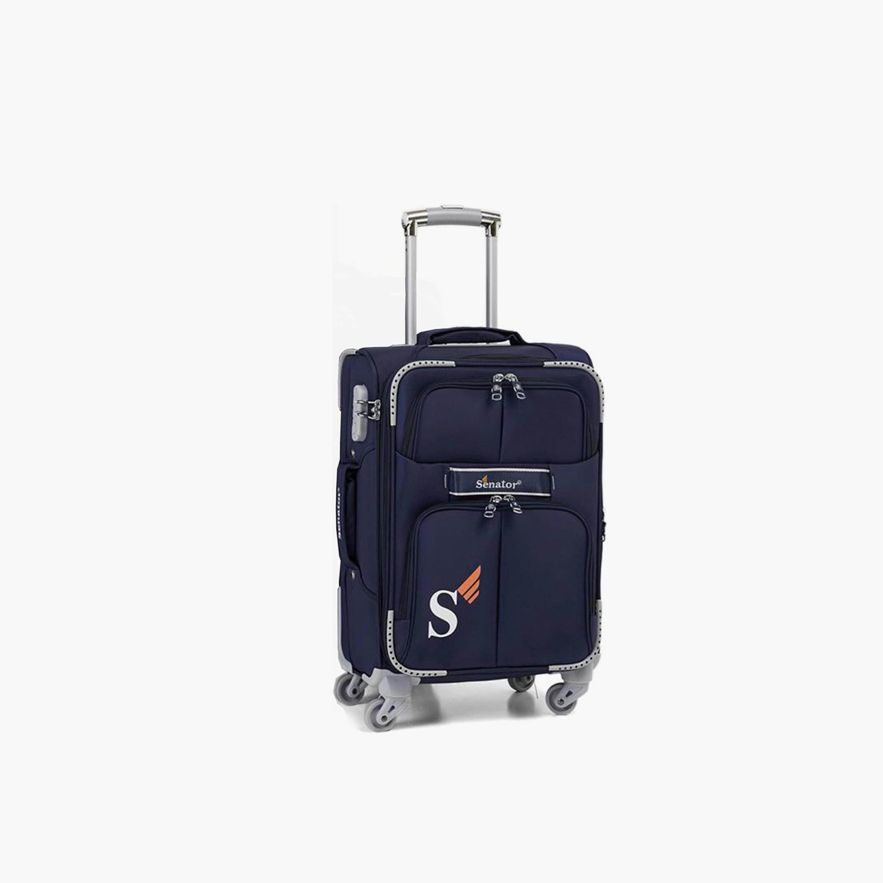 Senator 55 CM Small Cabin Nylon Soft Sided 4-Wheeler Spinner Trolley Bag with Built-in Combination lock | LL003-20-travel-luggagesandbags-luggage-image-1