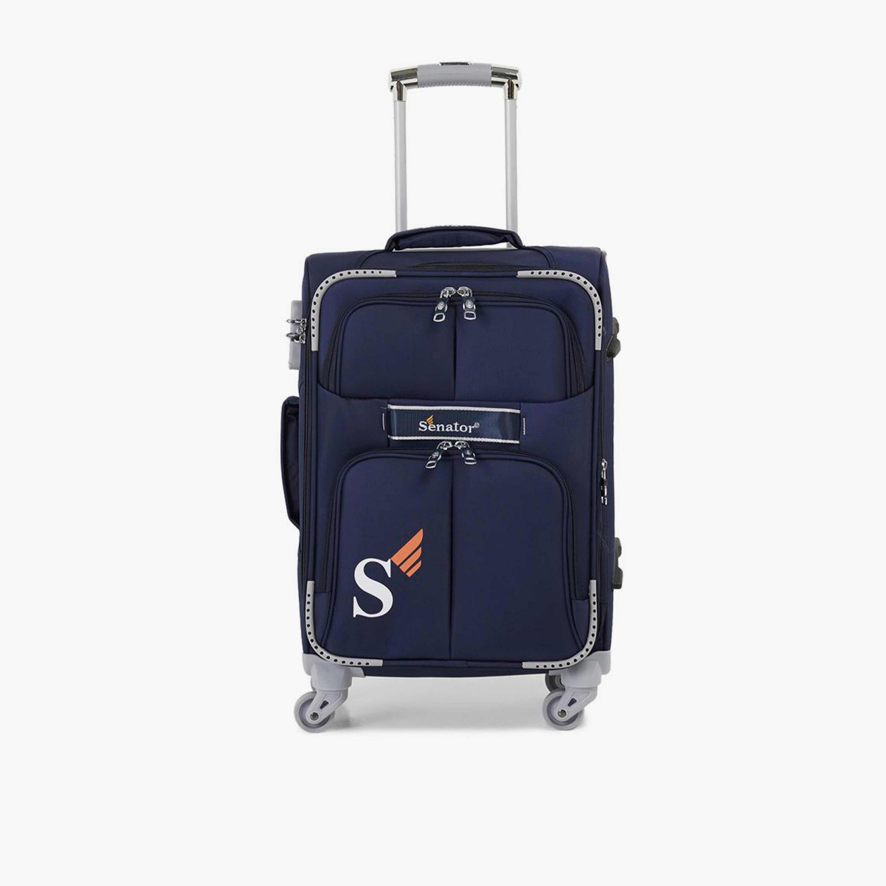 Senator 55 CM Small Cabin Nylon Soft Sided 4-Wheeler Spinner Trolley Bag with Built-in Combination lock | LL003-20-travel-luggagesandbags-luggage-image-4