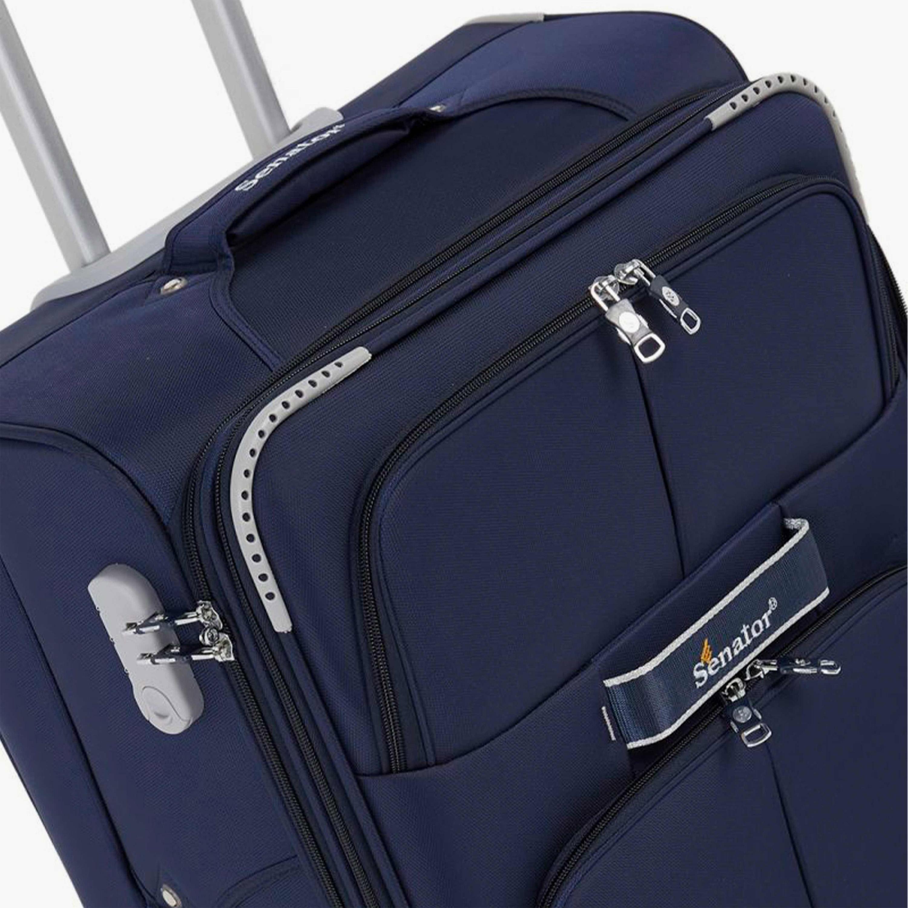 Senator 55 CM Small Cabin Nylon Soft Sided 4-Wheeler Spinner Trolley Bag with Built-in Combination lock | LL003-20-travel-luggagesandbags-luggage-image-7