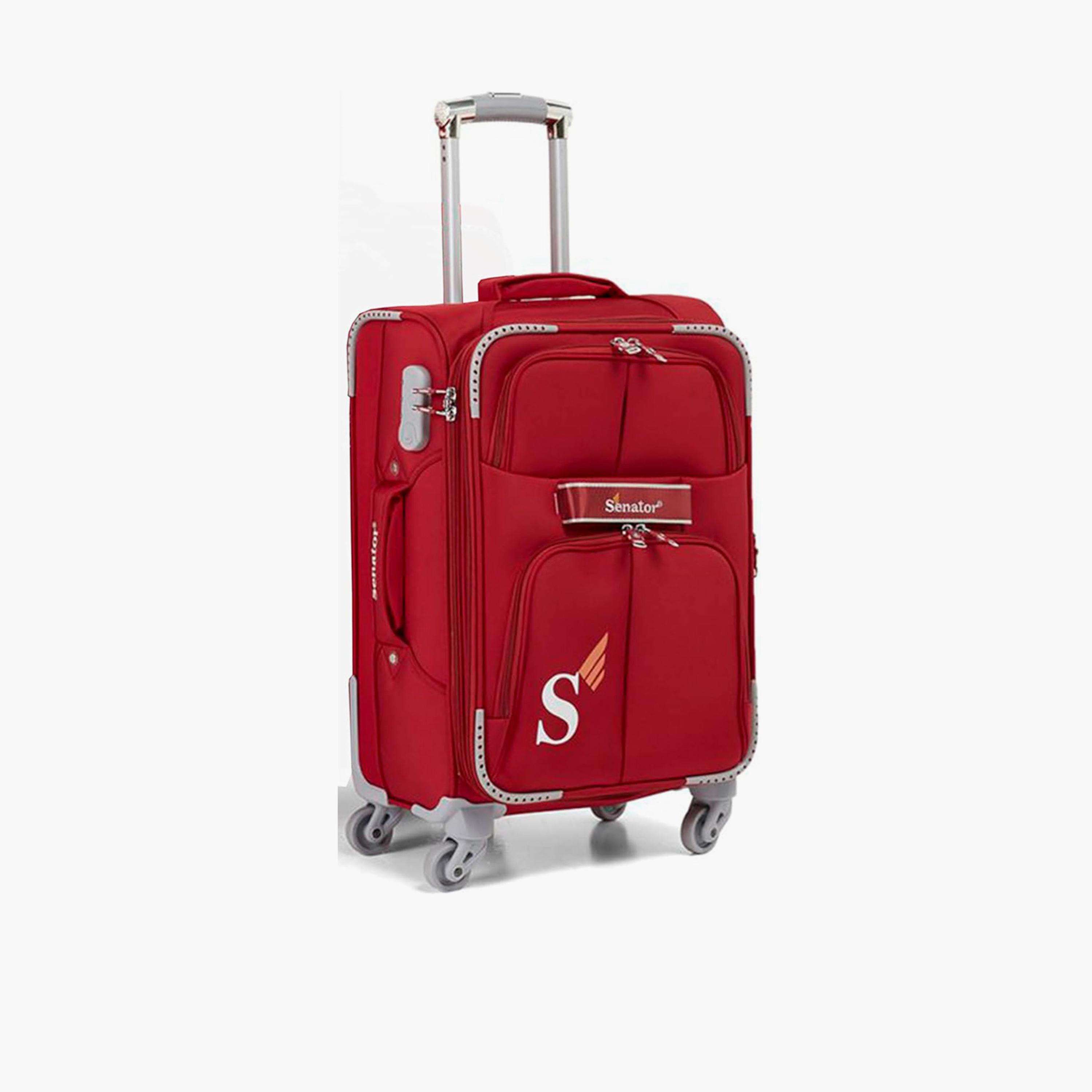 Senator 55 CM Small Cabin Nylon Soft Sided 4-Wheeler Spinner Trolley Bag with Built-in Combination lock | LL003-20-travel-luggagesandbags-luggage-image-1