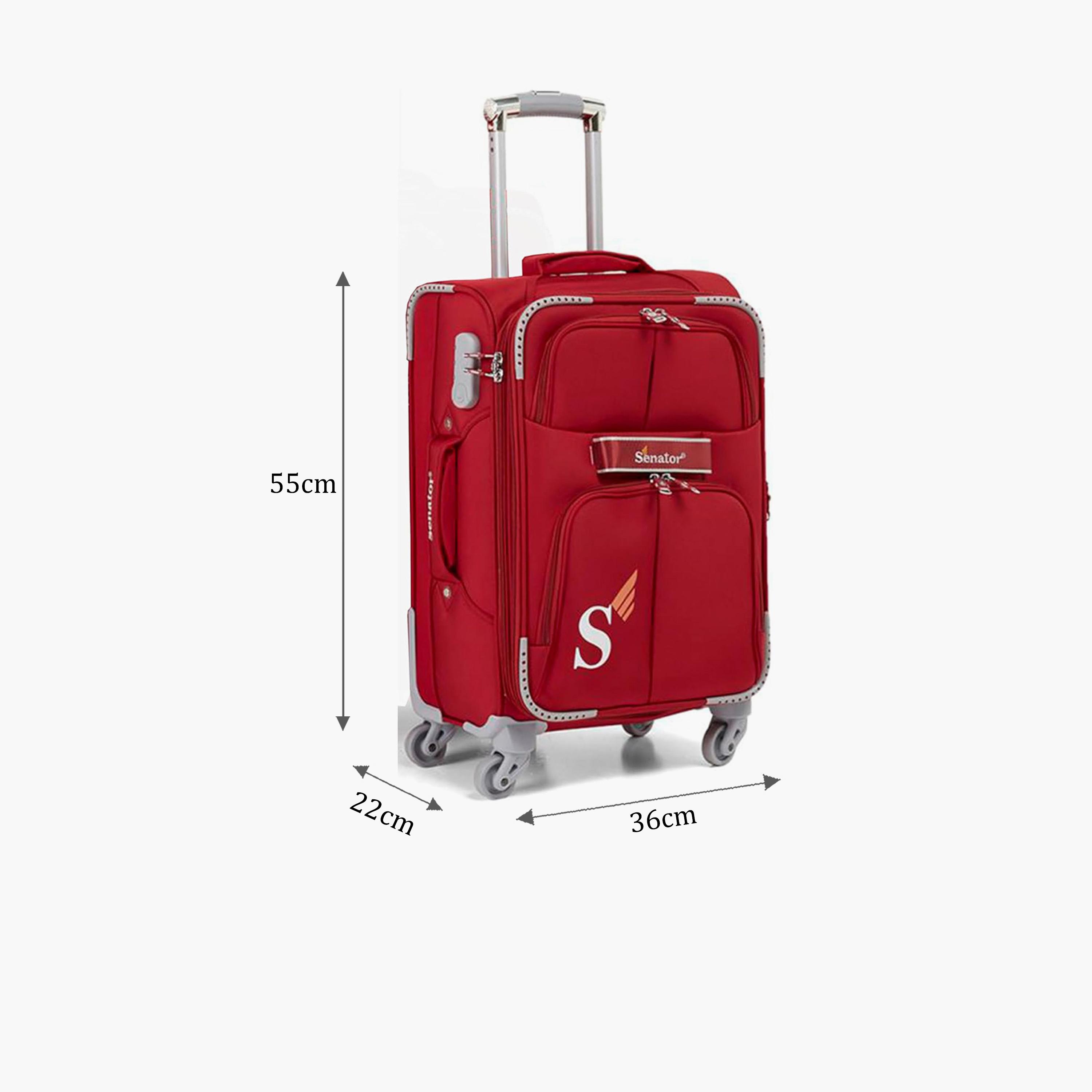 Senator 55 CM Small Cabin Nylon Soft Sided 4-Wheeler Spinner Trolley Bag with Built-in Combination lock | LL003-20-travel-luggagesandbags-luggage-image-2