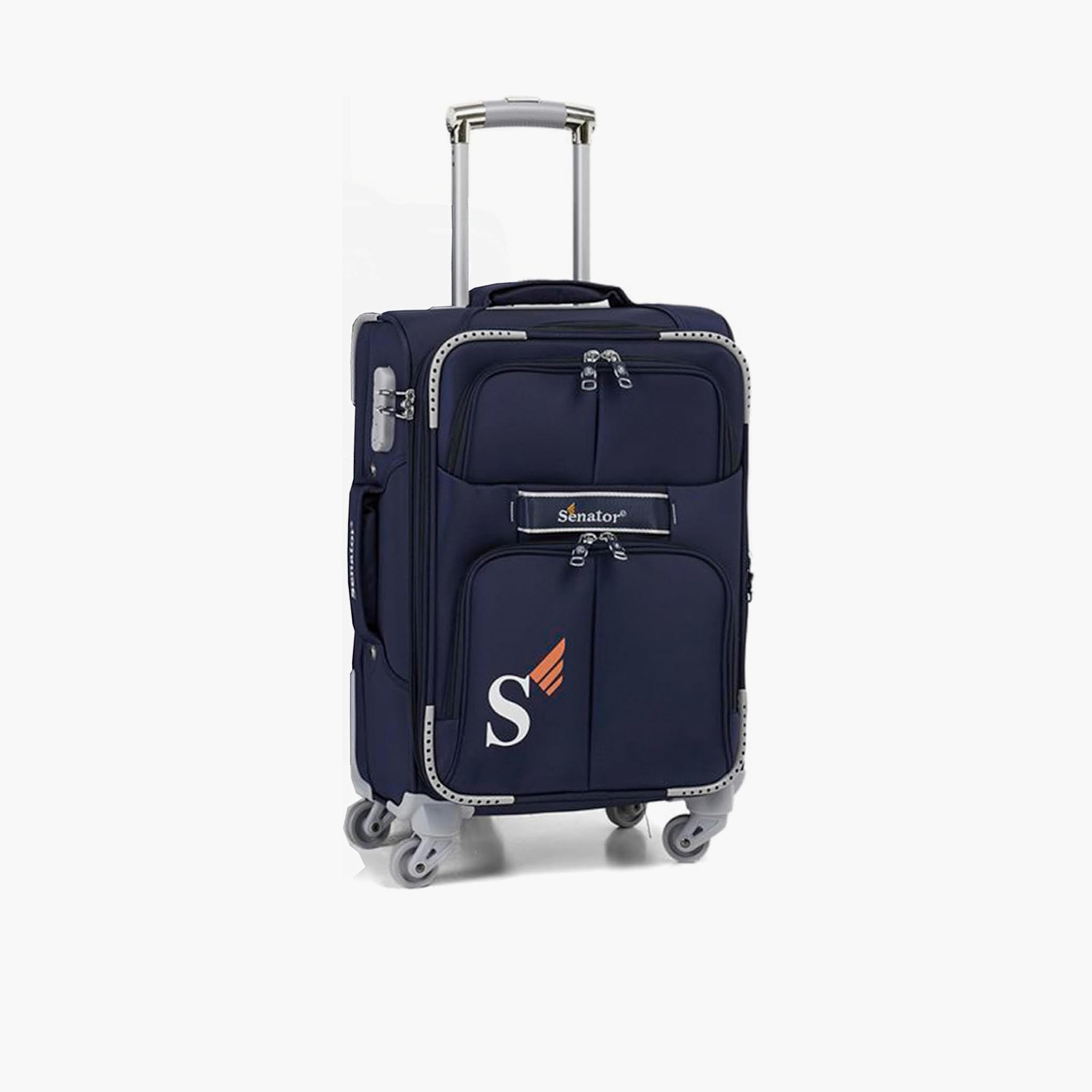 Senator 64 CM Medium Check-in Nylon Soft Sided 4-Wheeler Spinner Trolley Bag with Built-in Combination lock | LL003-24-travel-luggagesandbags-luggage-image-1