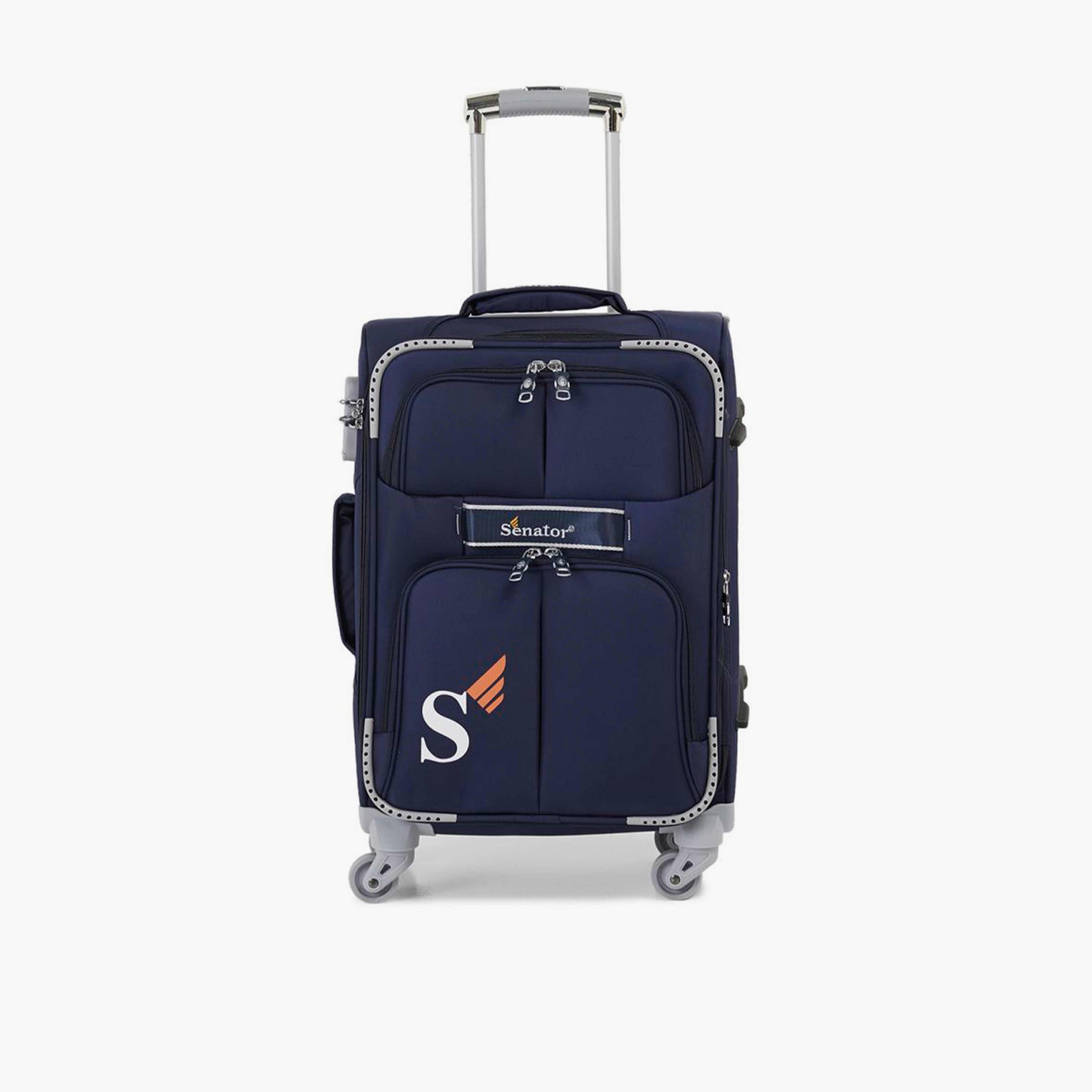 Senator 64 CM Medium Check-in Nylon Soft Sided 4-Wheeler Spinner Trolley Bag with Built-in Combination lock | LL003-24-travel-luggagesandbags-luggage-image-5