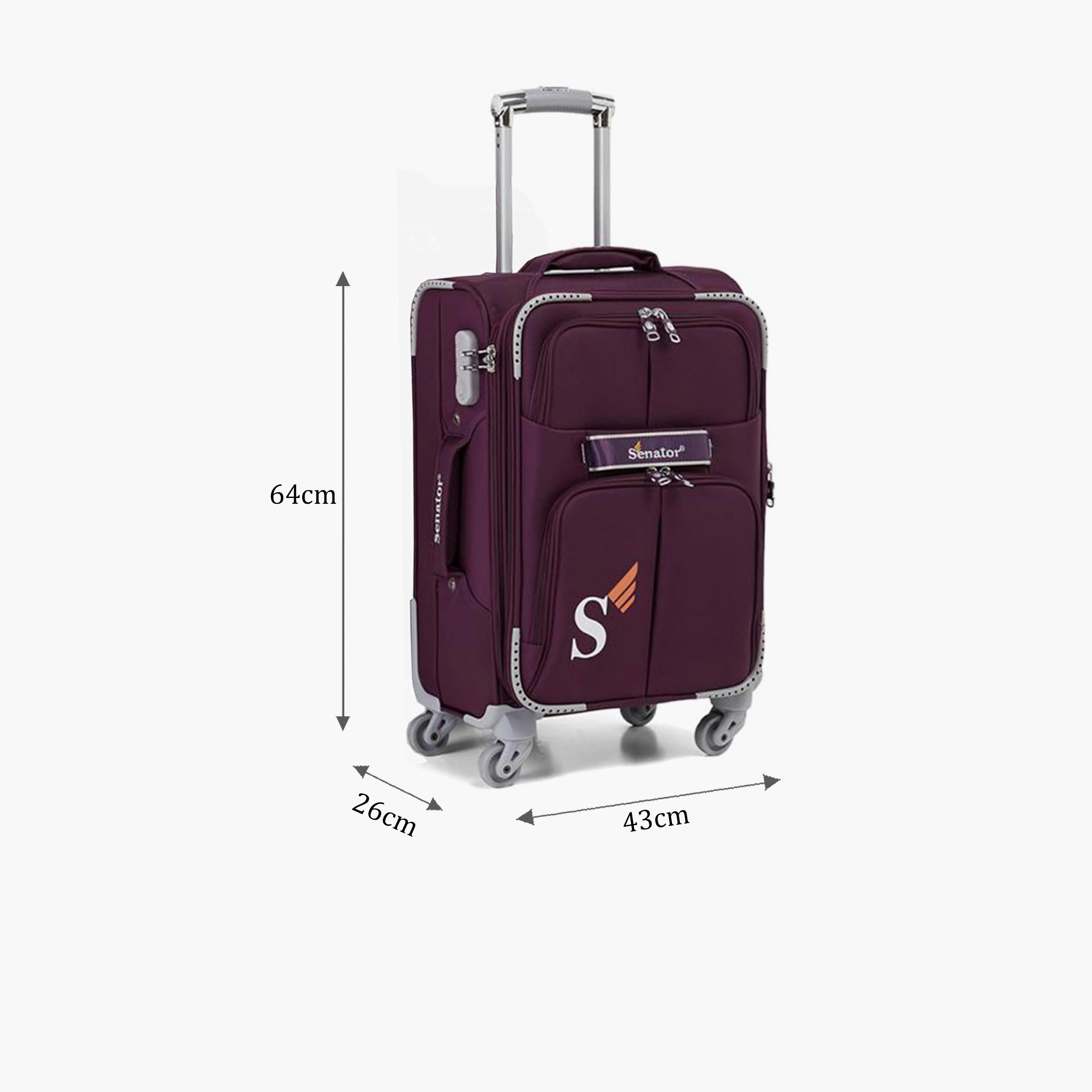 Senator 64 CM Medium Check-in Nylon Soft Sided 4-Wheeler Spinner Trolley Bag with Built-in Combination lock | LL003-24-travel-luggagesandbags-luggage-image-2