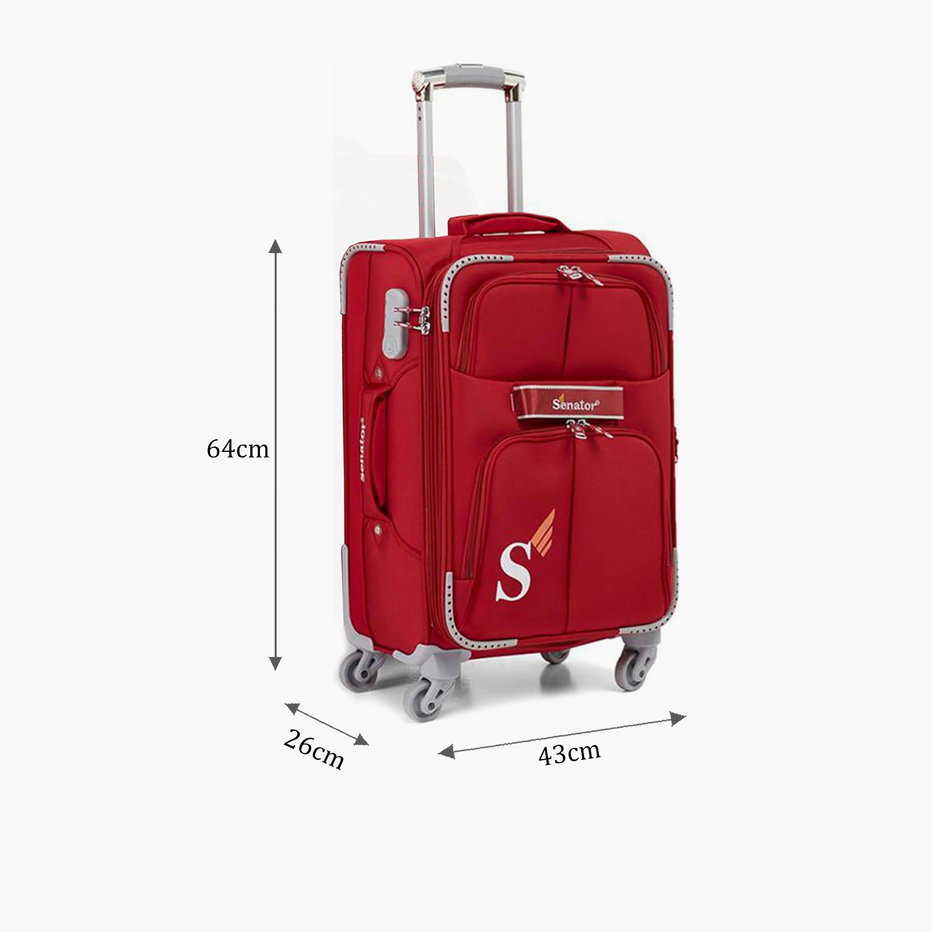 Senator 64 CM Medium Check-in Nylon Soft Sided 4-Wheeler Spinner Trolley Bag with Built-in Combination lock | LL003-24-travel-luggagesandbags-luggage-image-2