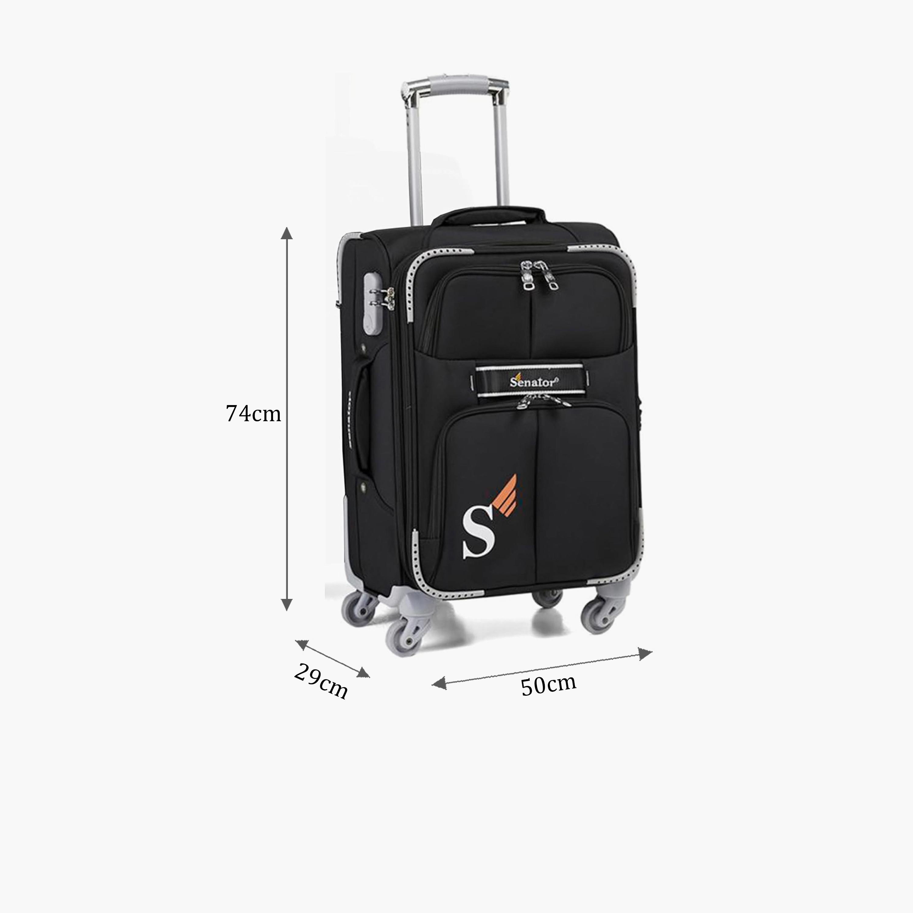 Senator 74 CM Large Check-in Nylon Soft Sided 4-Wheeler Spinner Trolley Bag with Built-in Combination lock | LL003-28-travel-luggagesandbags-luggage-image-2