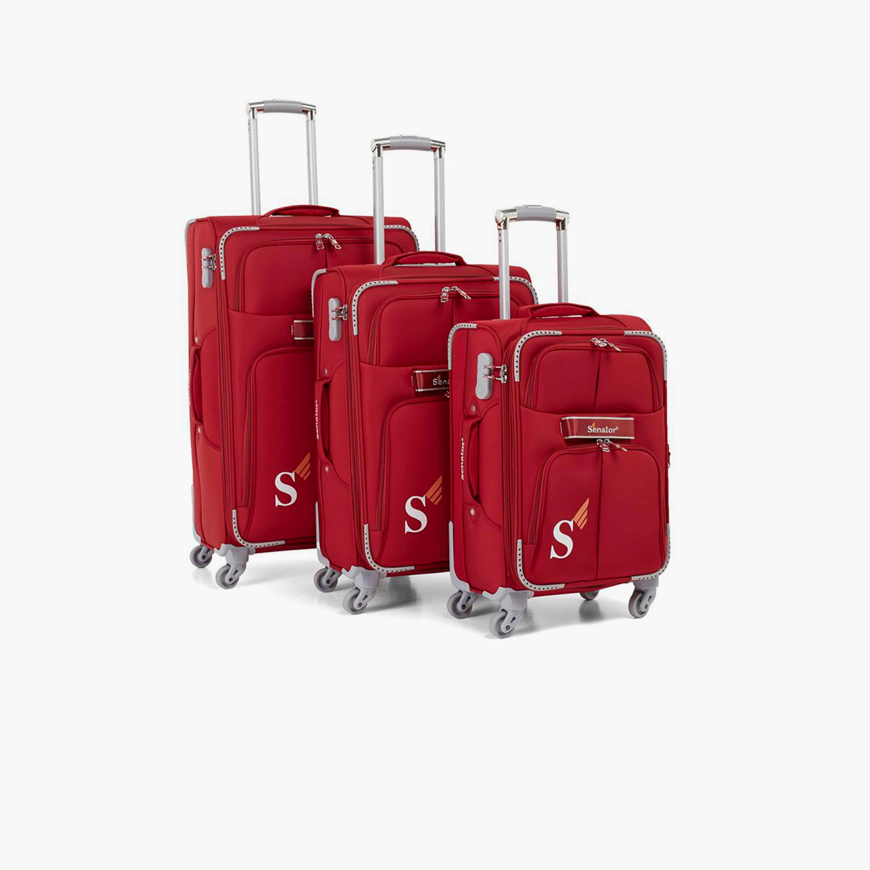 Senator Set of 3 Nylon Soft Sided 4-Wheeler Spinner Trolley Bag with Built-in Combination lock | LL003-3-travel-luggagesandbags-luggage-image-1