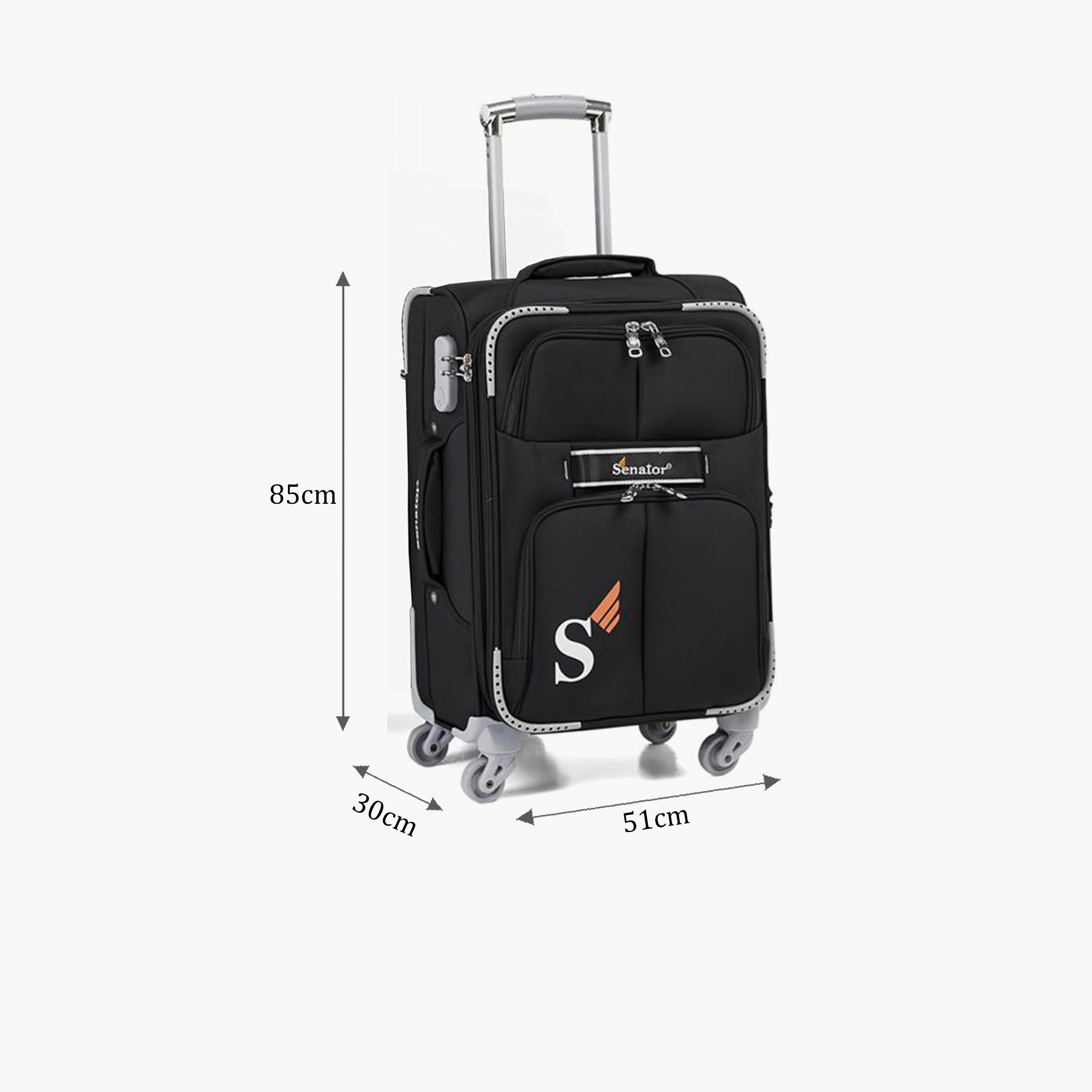 Senator 85 CM Extra Large Check-in Nylon Soft Sided 4-Wheeler Spinner Trolley Bag with Built-in Combination lock | LL003-32-travel-luggagesandbags-luggage-image-2