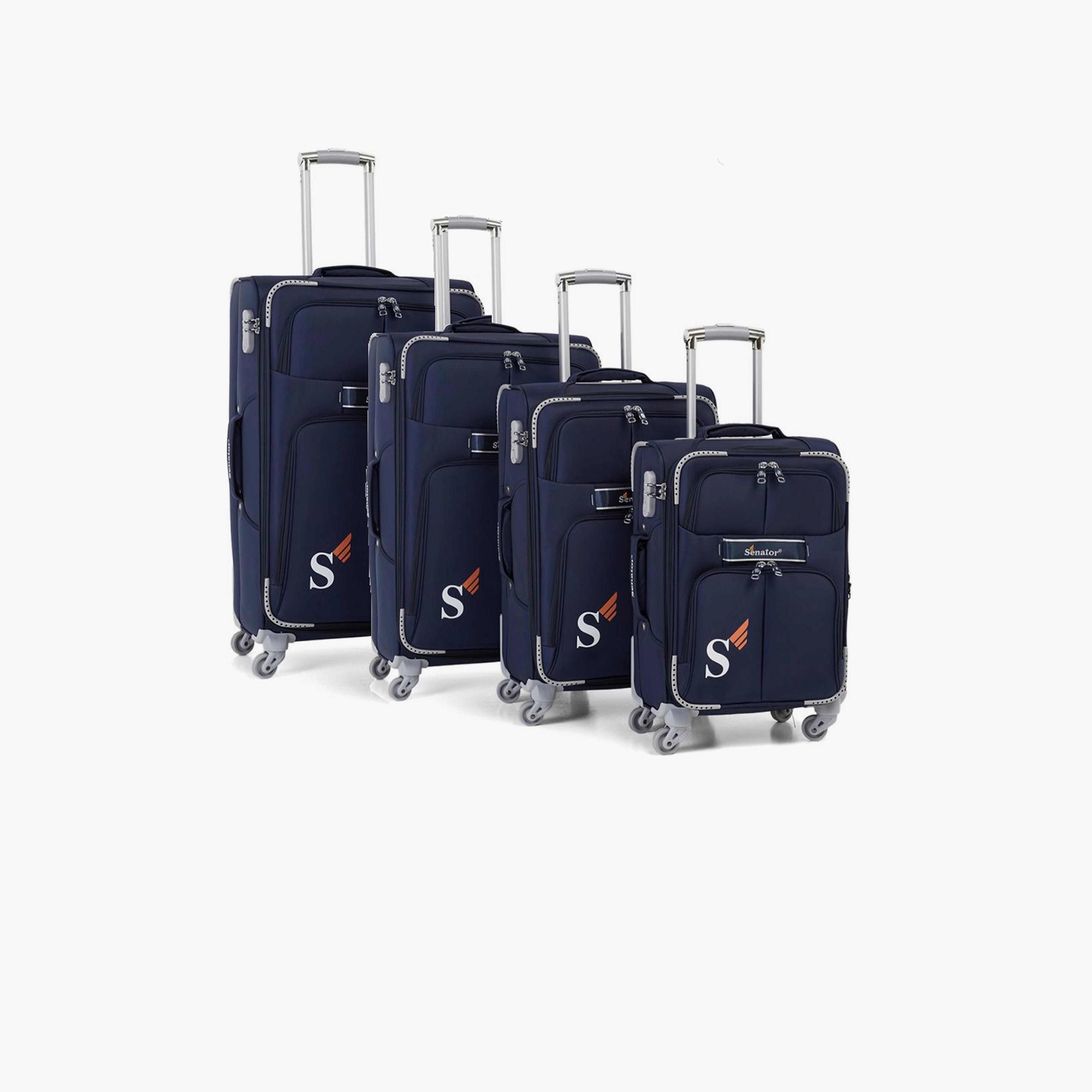 Senator Set of 4 Nylon Soft Sided 4-Wheeler Spinner Trolley Bag with Built-in Combination lock | LL003-4-travel-luggagesandbags-luggage-image-1