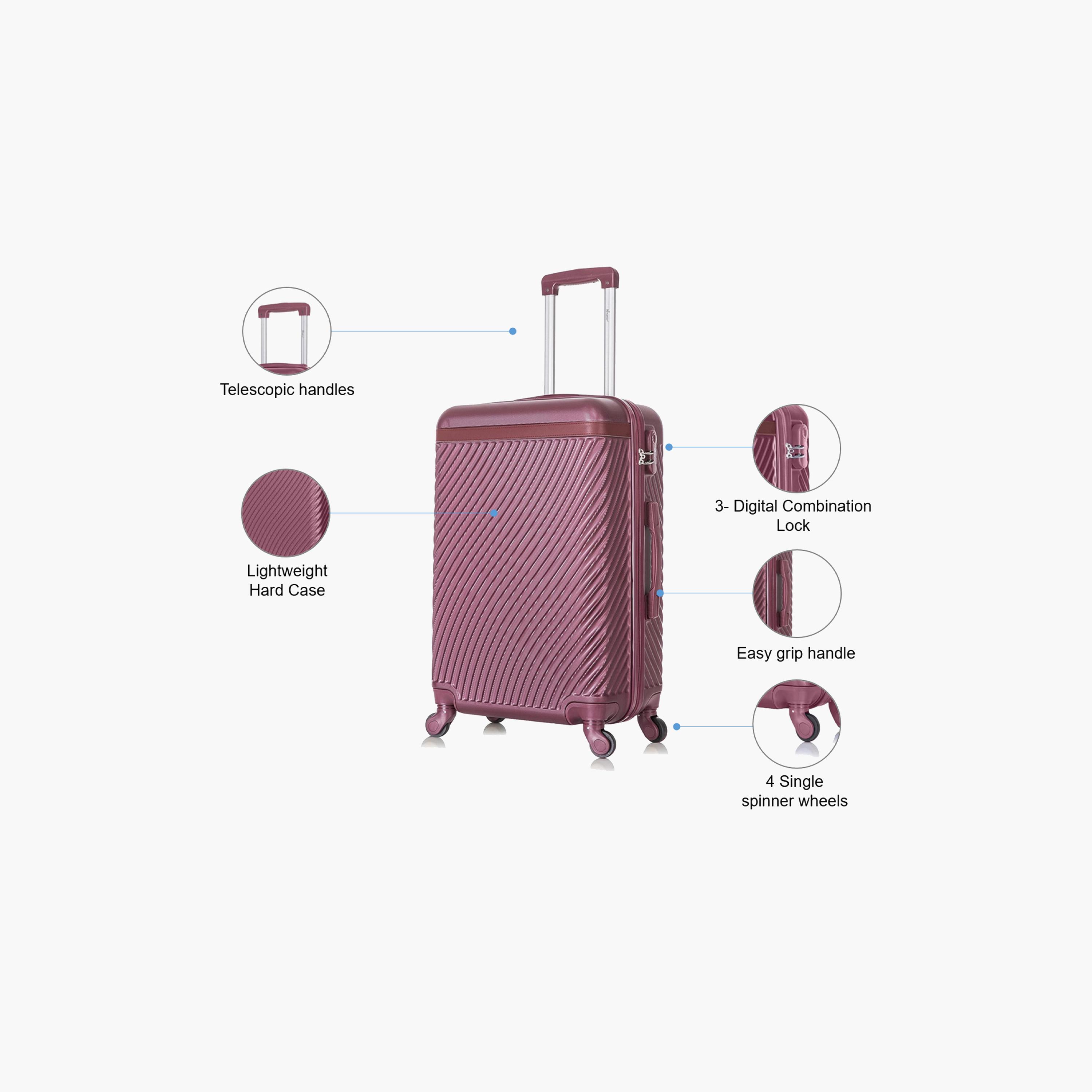Senator 66 CM Medium Check-in ABS Hard Sided 4-Wheeler Spinner Trolley Bag with Combination Lock | KH1065-24-travel-luggagesandbags-luggage-image-3