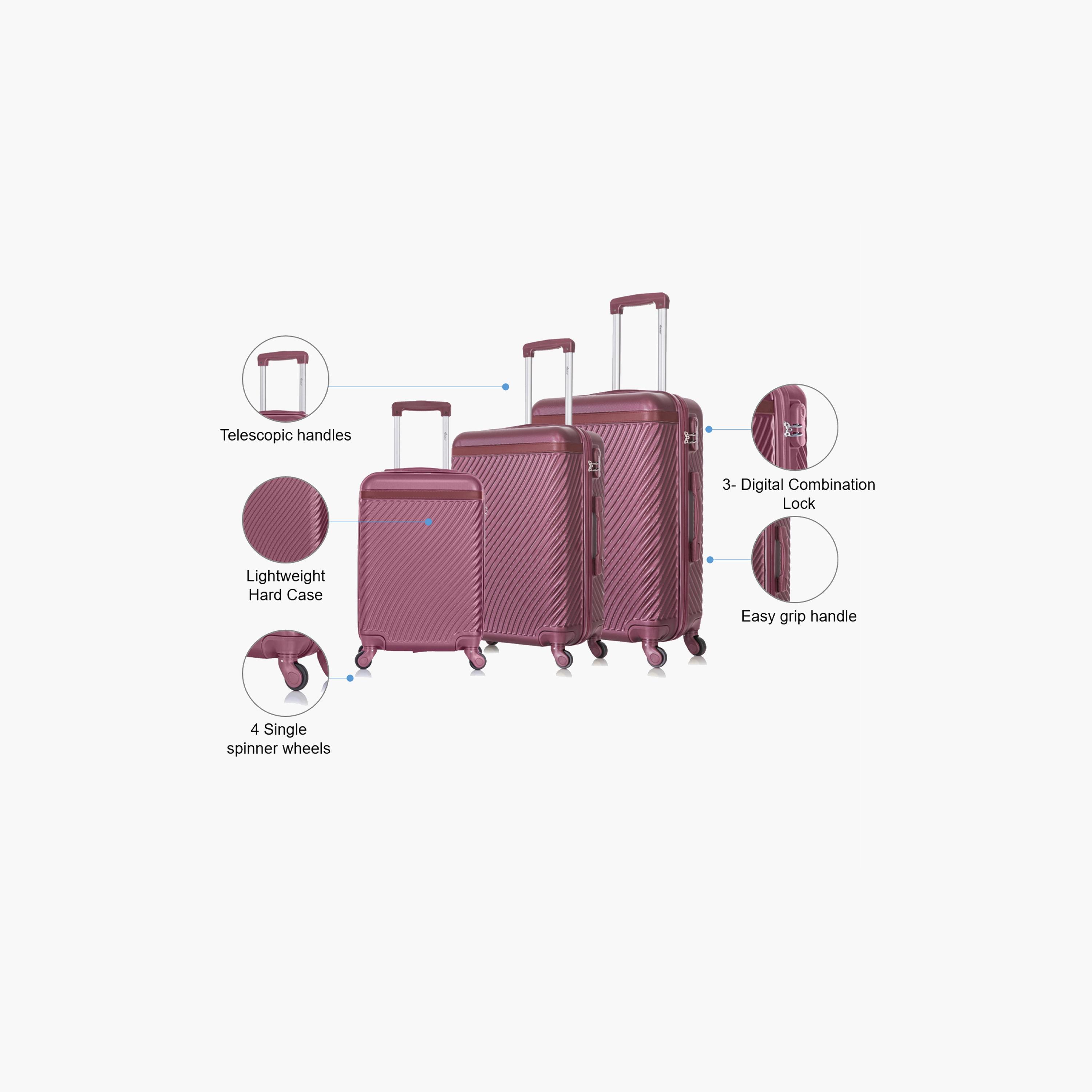 Senator Set of 3 ABS Hard Sided 4-Wheeler Spinner Trolley Bag with Combination Lock | KH1065-3-travel-luggagesandbags-luggage-image-2