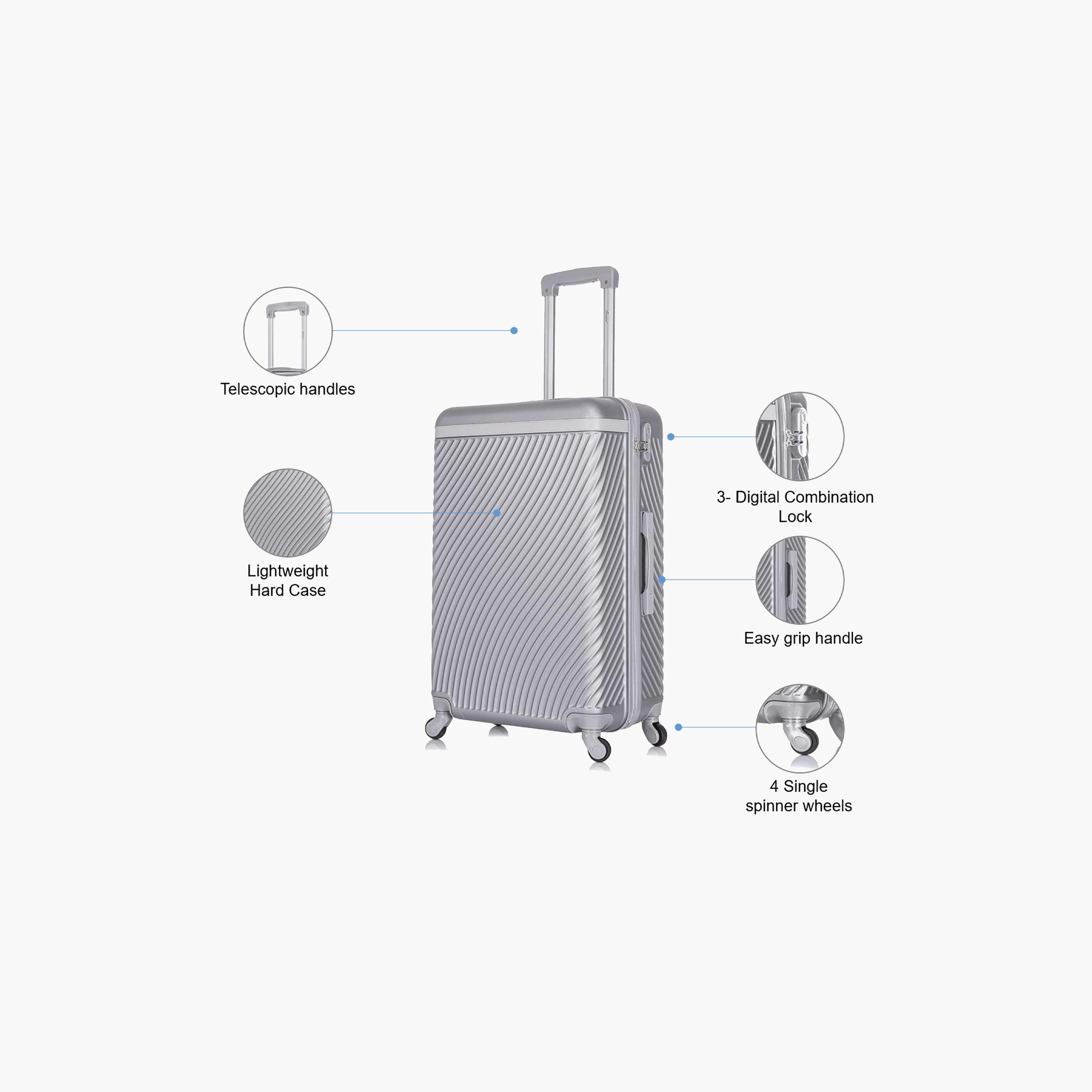 سيناتور- شنطة بأربع عجلات دوارة حجم متوسط 66 سم جوانب صلبة من ABS مع قفل مدمج | KH1065-24-travel-luggagesandbags-luggage-image-3