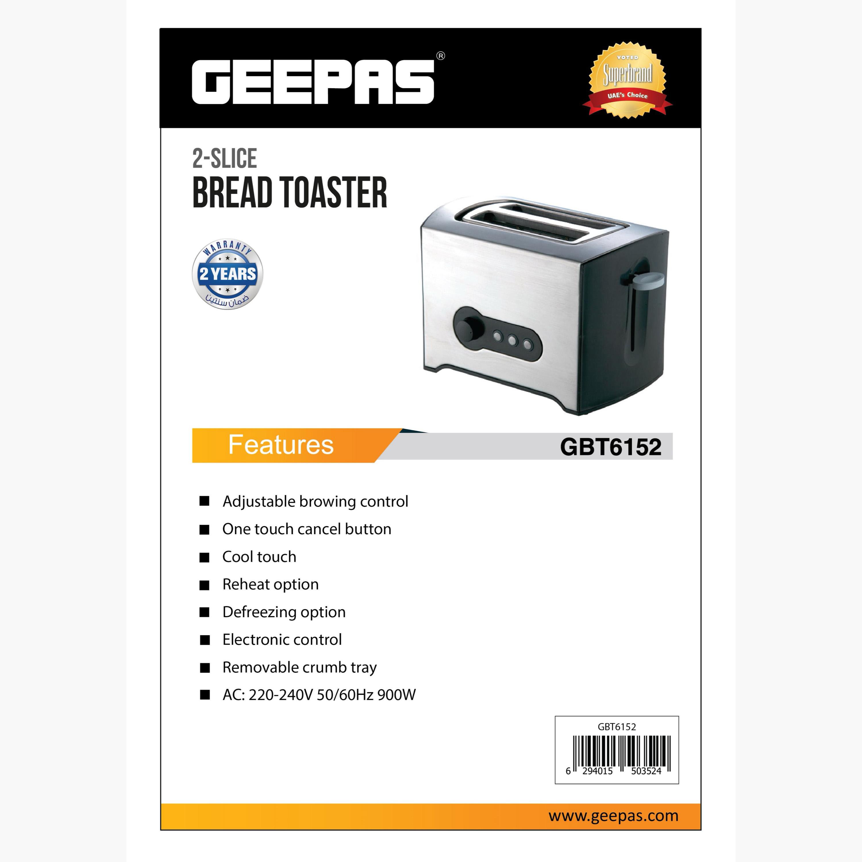 900W 2-Slice Toaster-household-appliances-kitchenappliances-toasters-image-2