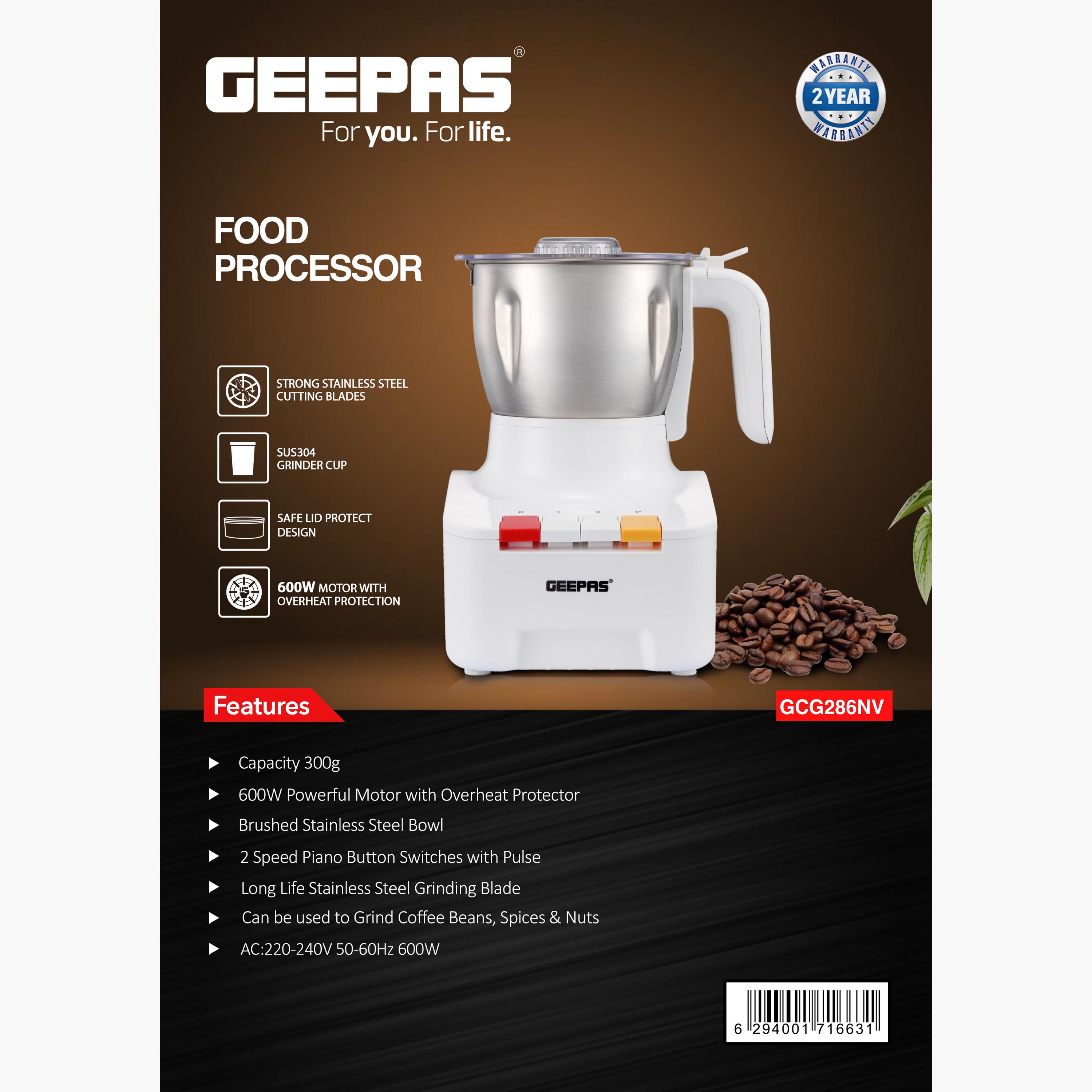 Stainless Steel 600W Food Processor - GCG286-household-appliances-kitchenappliances-blendersmixersandgrinders-image-2