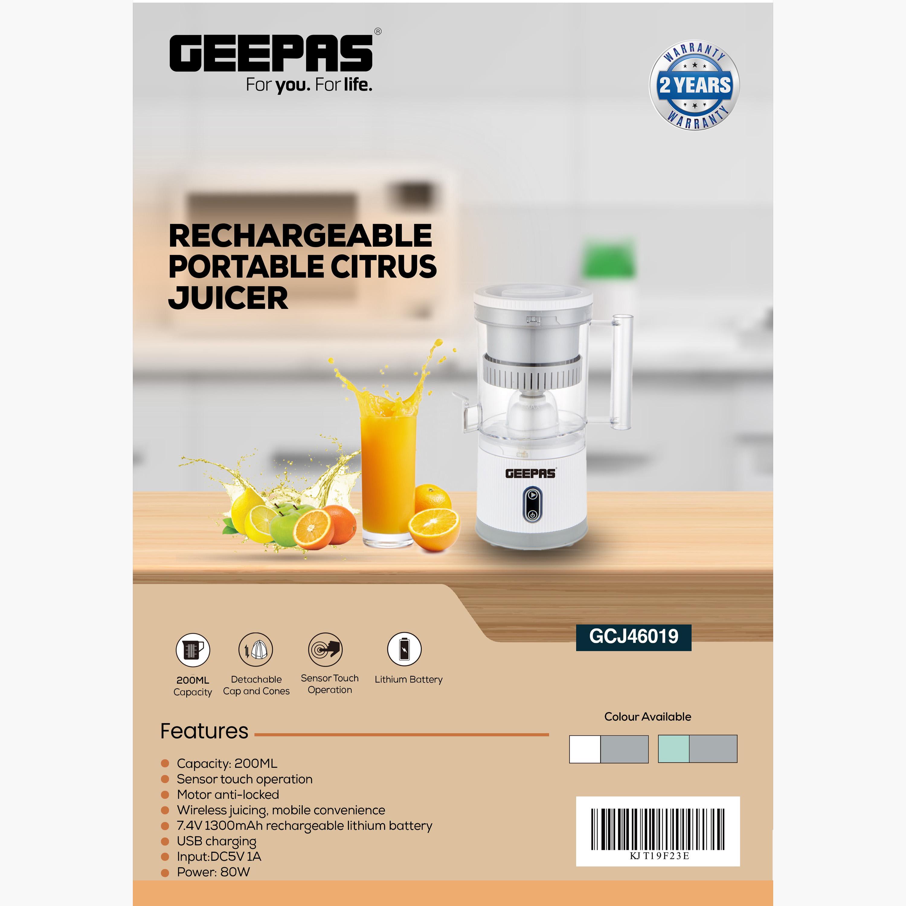 Rechargeable Portable Citrus Juicer - 200 ml-household-appliances-kitchenappliances-blendersmixersandgrinders-image-2