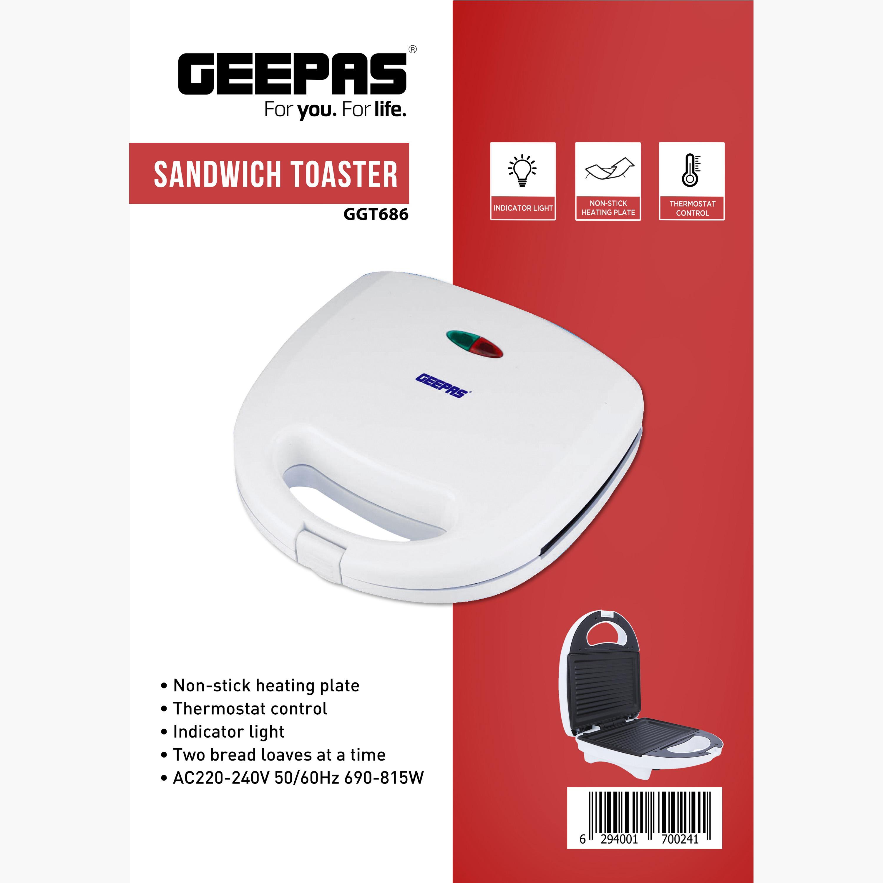 Non-Stick Sandwich Toaster - GGT686-household-appliances-kitchenappliances-toasters-image-5