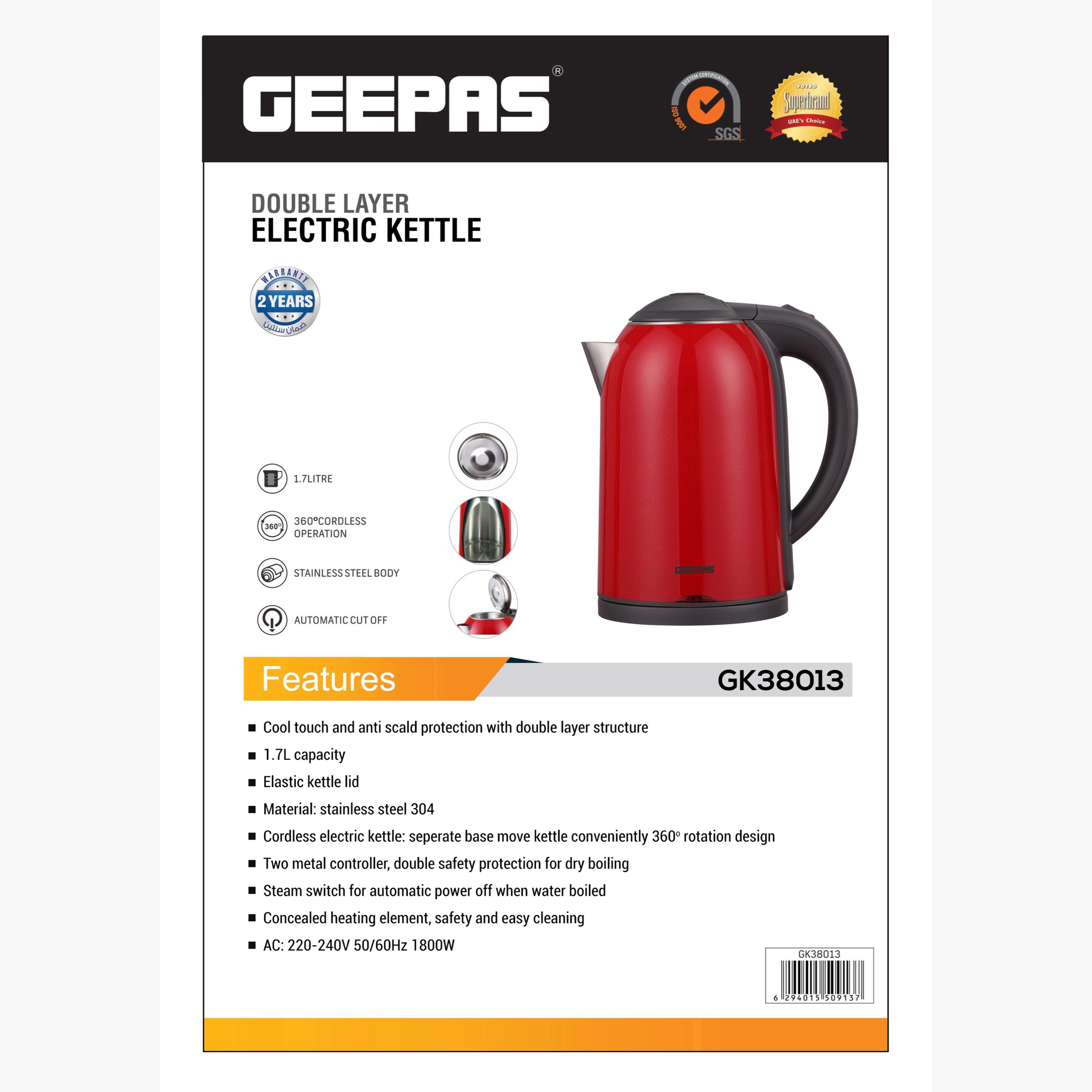 Double Layer 1.7 L Electric Kettle - GK38013-household-appliances-kitchenappliances-electrickettles-image-5