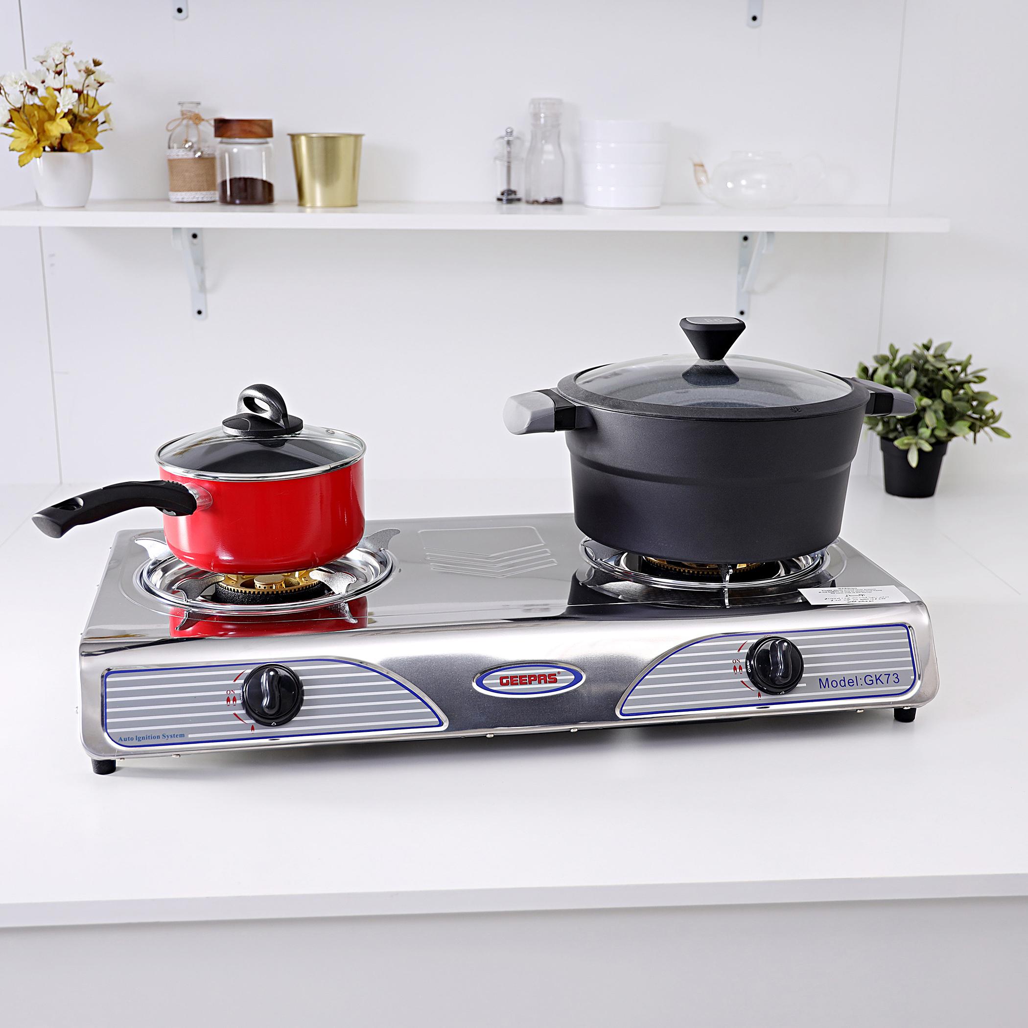 موقد غاز 2 شعلة ستانلس ستيل من جيباس - GK73-household-appliances-kitchenappliances-otherkitchenappliances-image-2