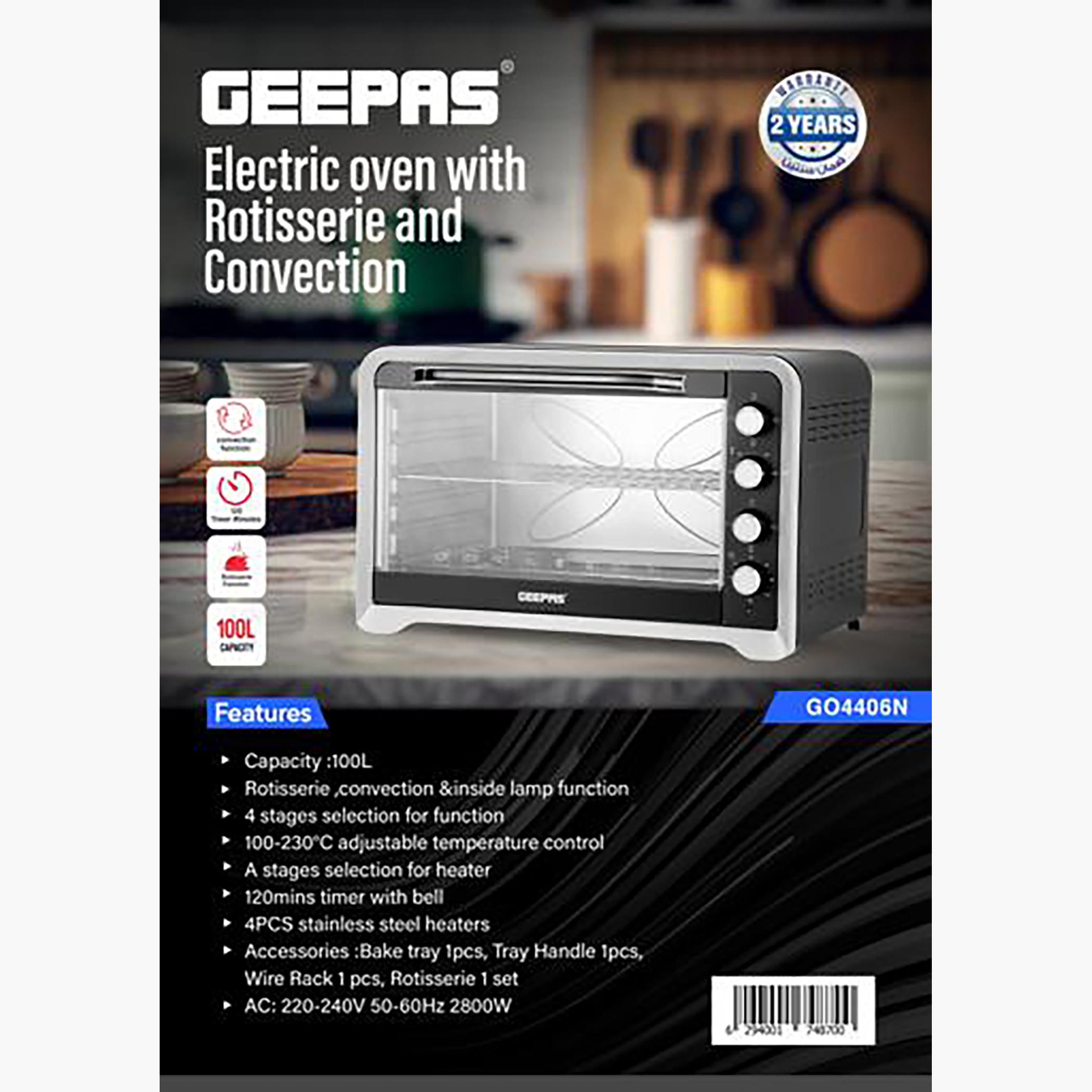 فرن كهربائي مع شواية وحمل حراري 100 لتر 2800 واط من جيباس - GO4406-household-appliances-kitchenappliances-microwavesandovens-image-3