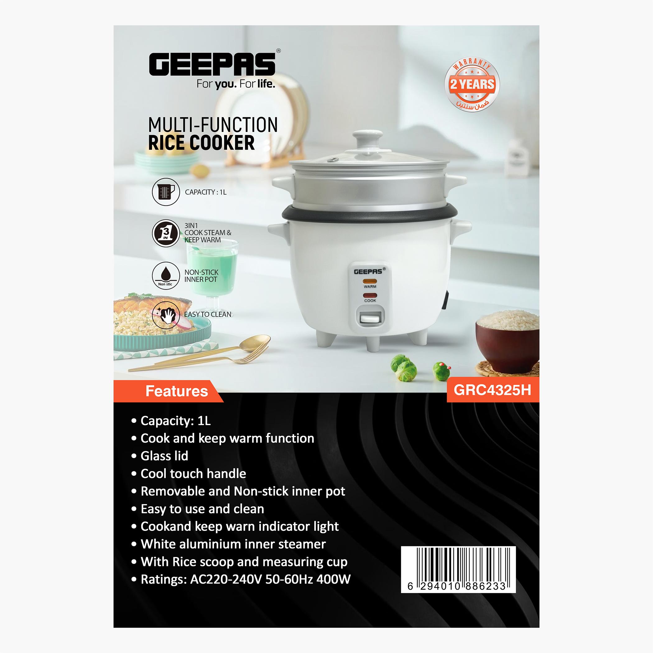 Automatic 450W 1 L Multi-Function Rice Cooker - GRC4325-household-appliances-kitchenappliances-electriccookers-image-9