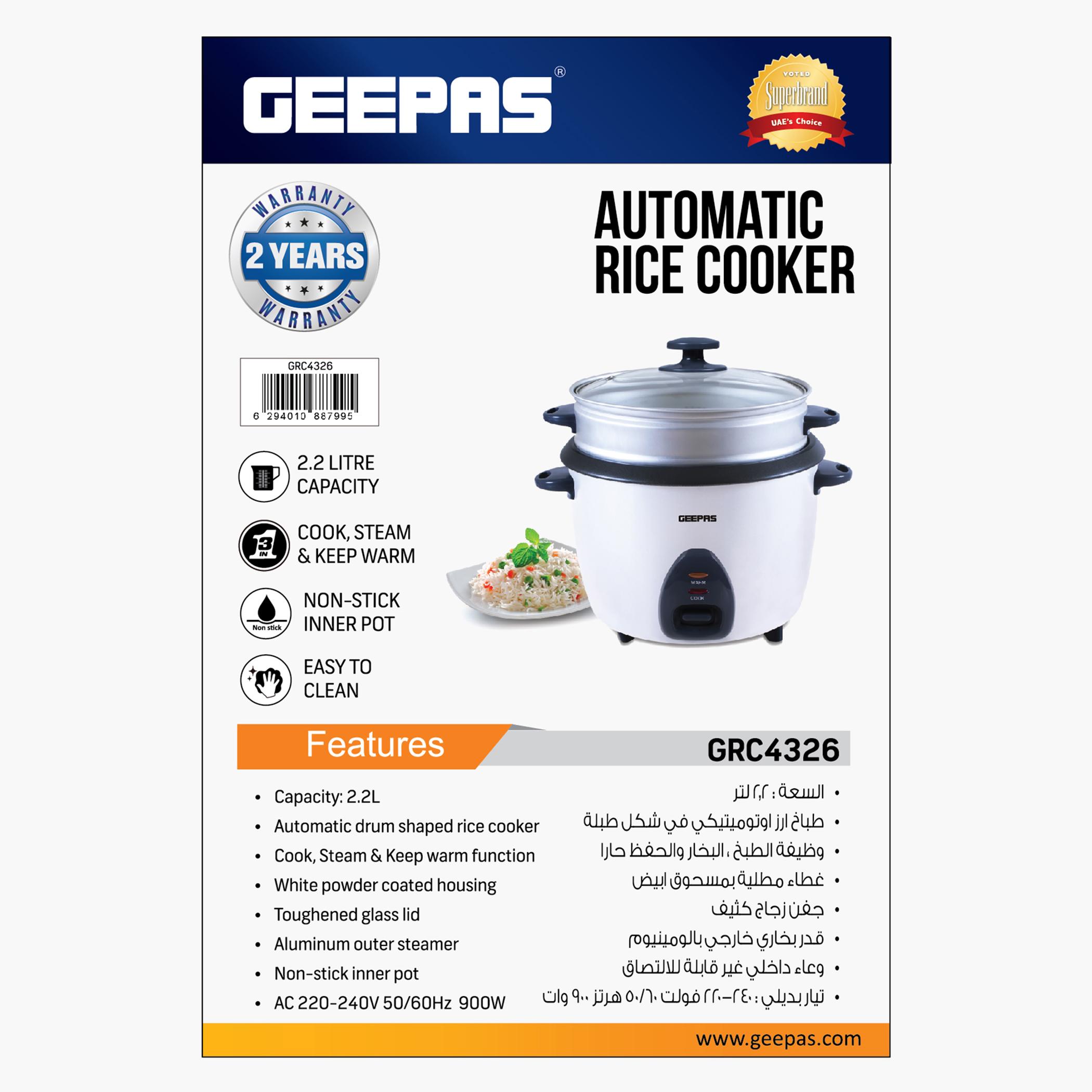 Electric 2.2 L Rice Cooker - GRC4326-household-appliances-kitchenappliances-electriccookers-image-6