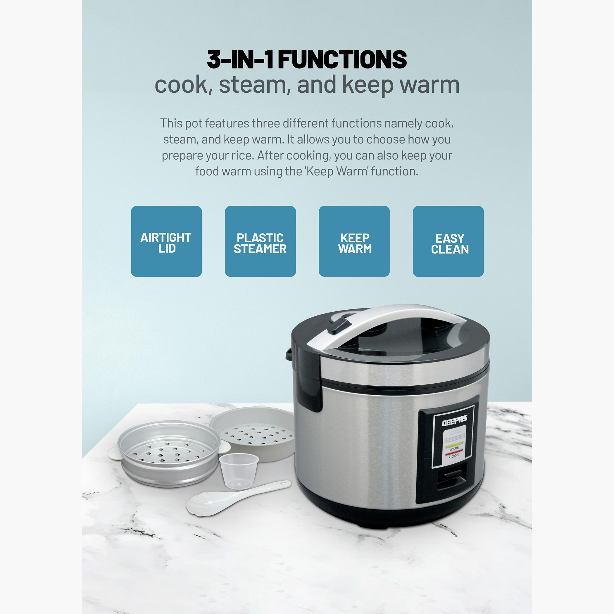 Stainless Steel 700W 1.8 L Rice Cooker- GRC4330-household-appliances-kitchenappliances-electriccookers-image-4