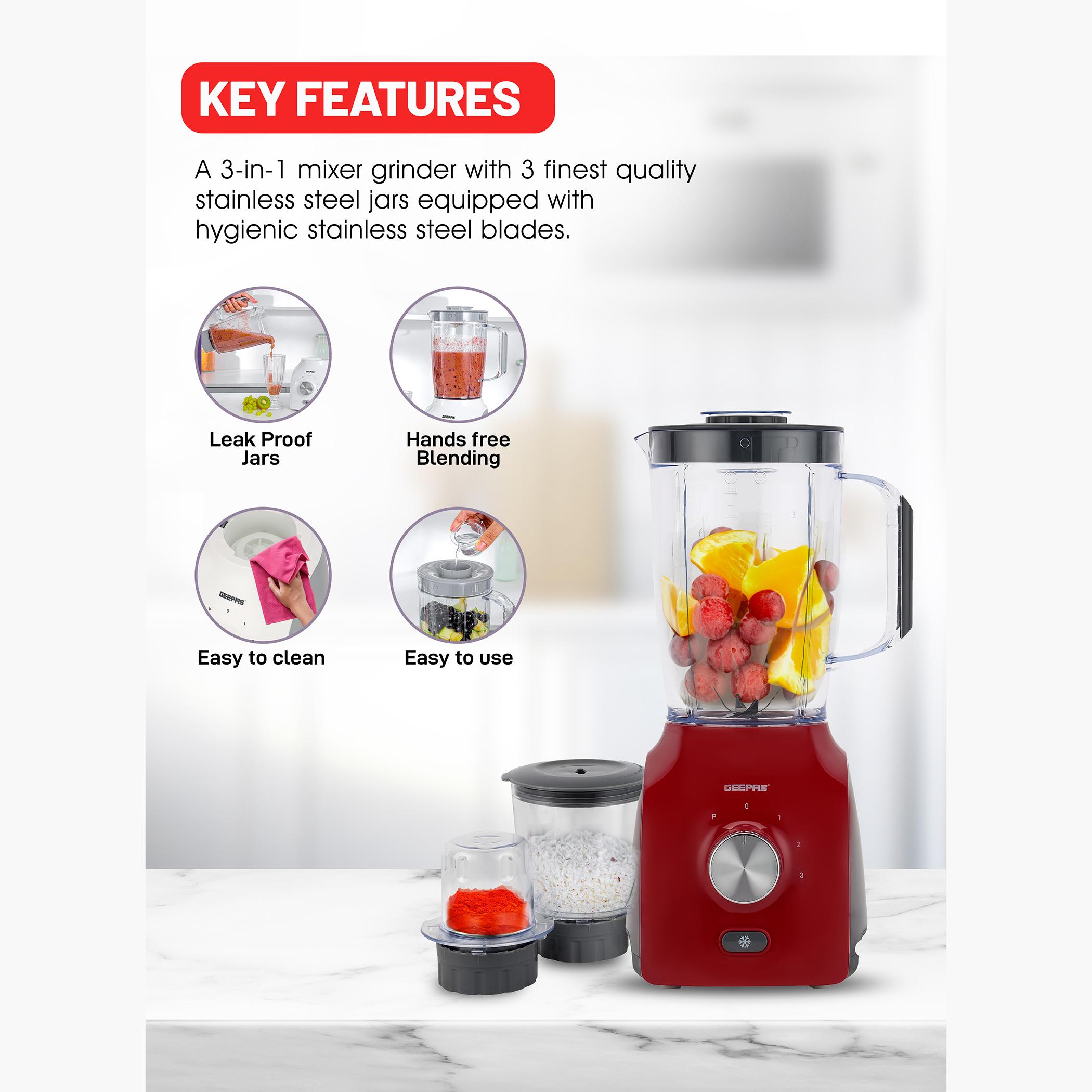 خلاط 3 في 1 بقوة 650 واط مع شفرات قطع من الستانلس ستيل من جيباس - GSB44034-household-appliances-kitchenappliances-blendersmixersandgrinders-image-7